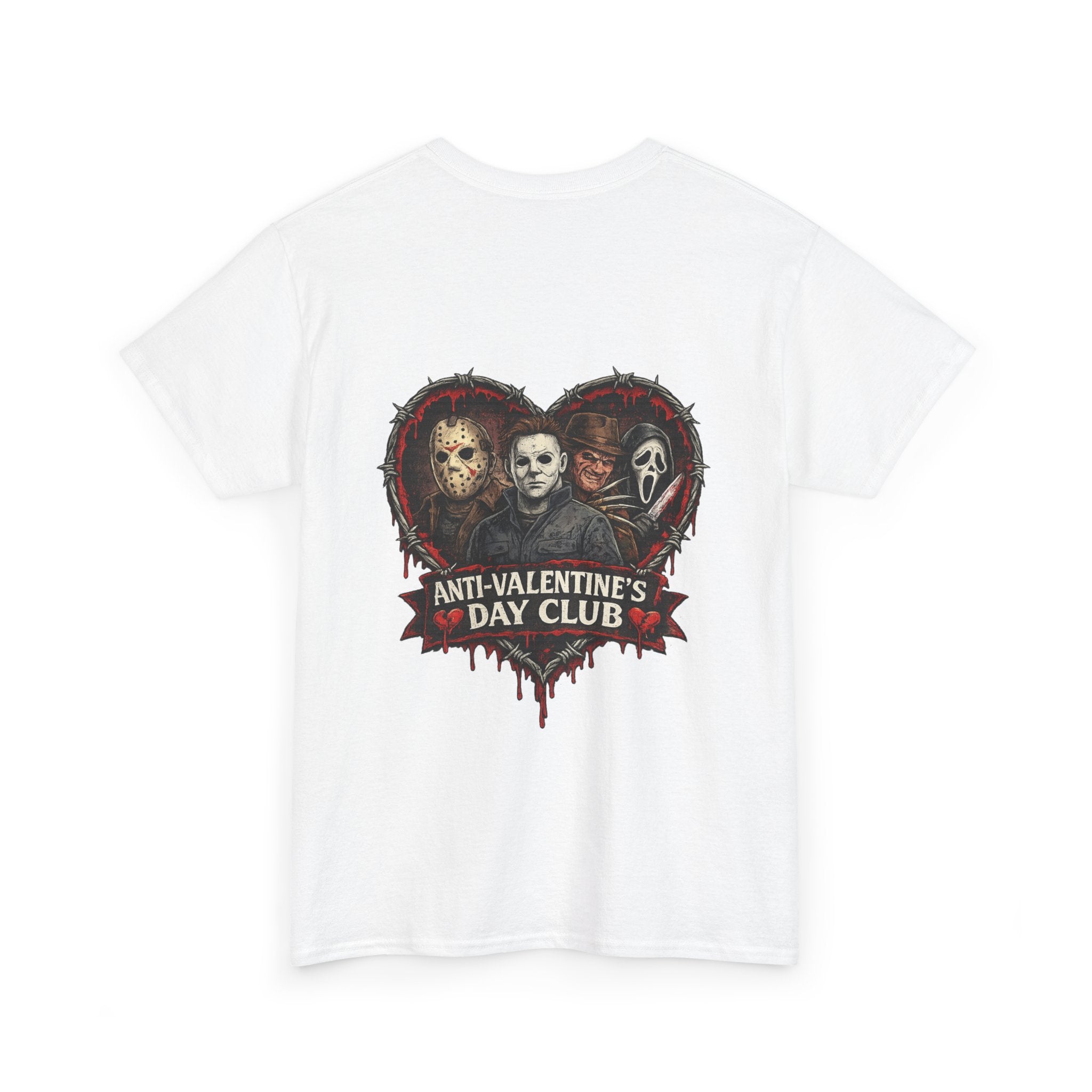 Anti-Valentine's Day Club Tee — Horror Movie Heart Graphic T-Shirt