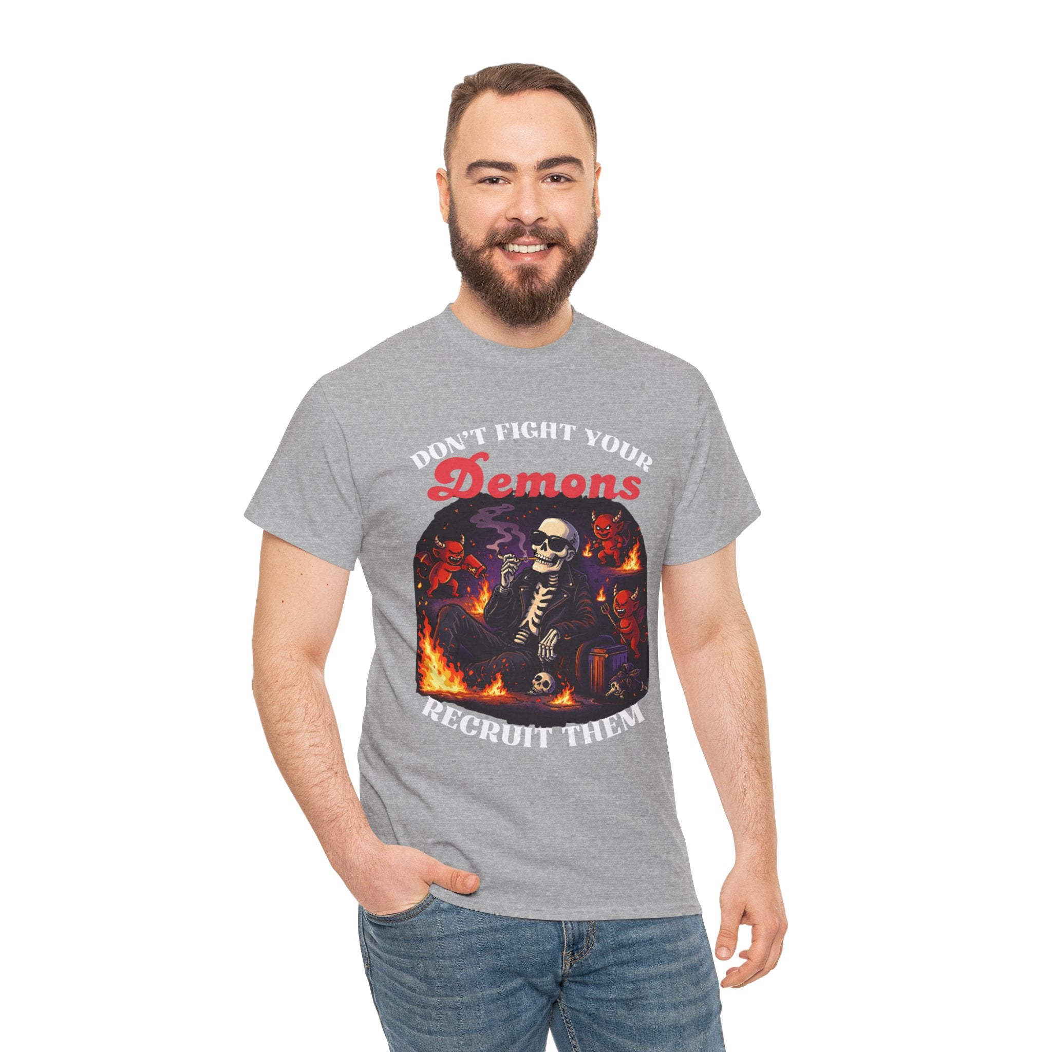 Don't Fight Your Demons Skeleton T-Shirt — Recruit Them Graphic Tee
