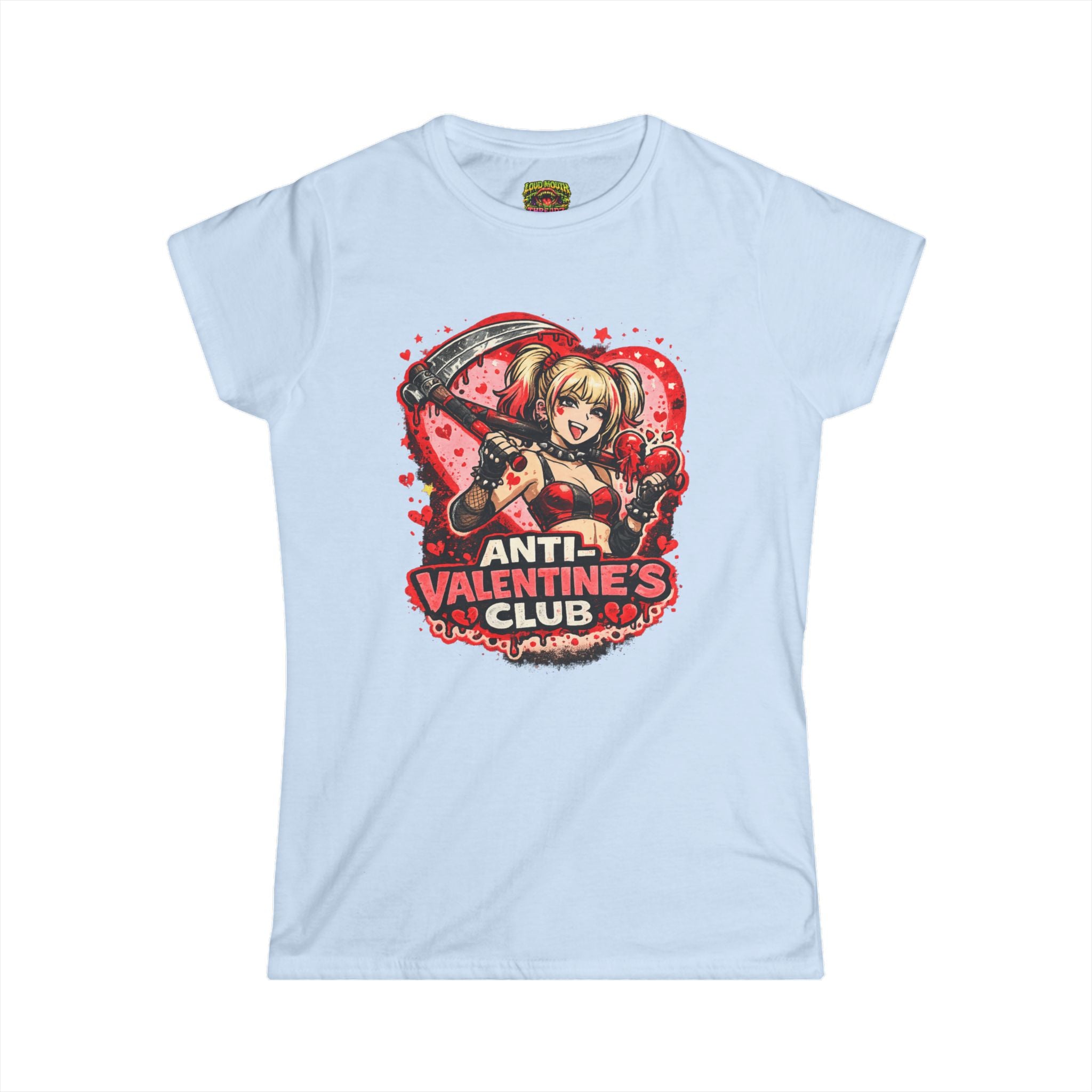 Anti-Valentine’s Club Tee — Women's Graphic Shirt (Heartbreaker Gothic Design)