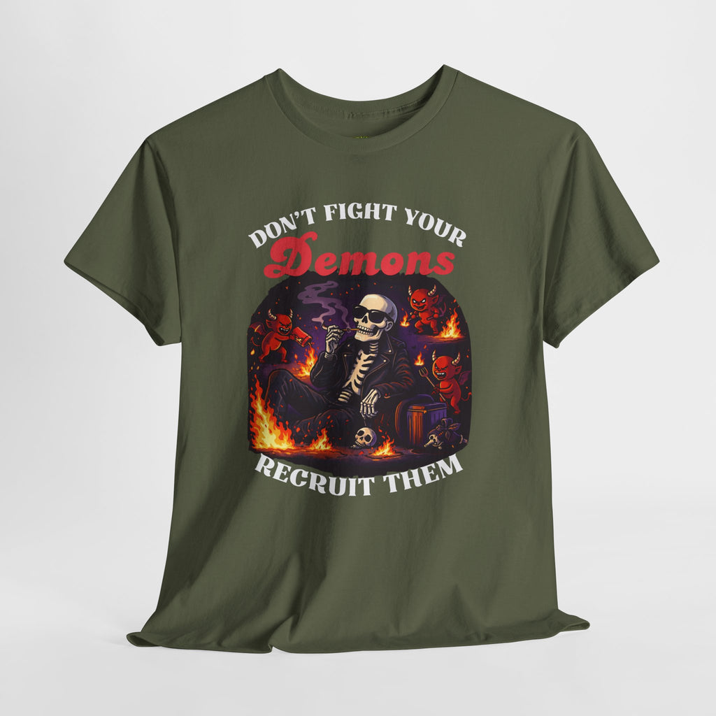 Don't Fight Your Demons Skeleton T-Shirt — Recruit Them Graphic Tee