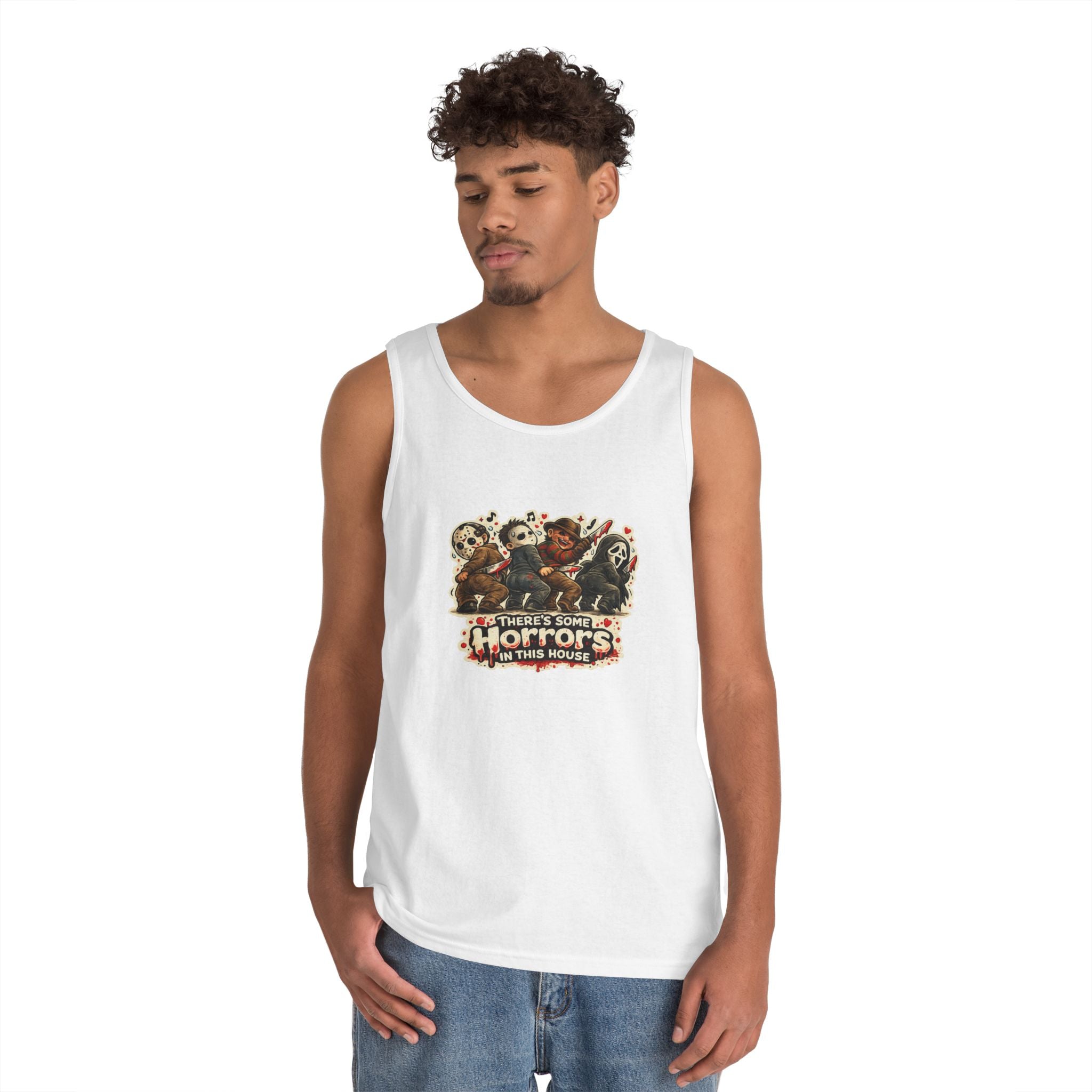 Horrors in this house Unisex Heavy Cotton Tank Top