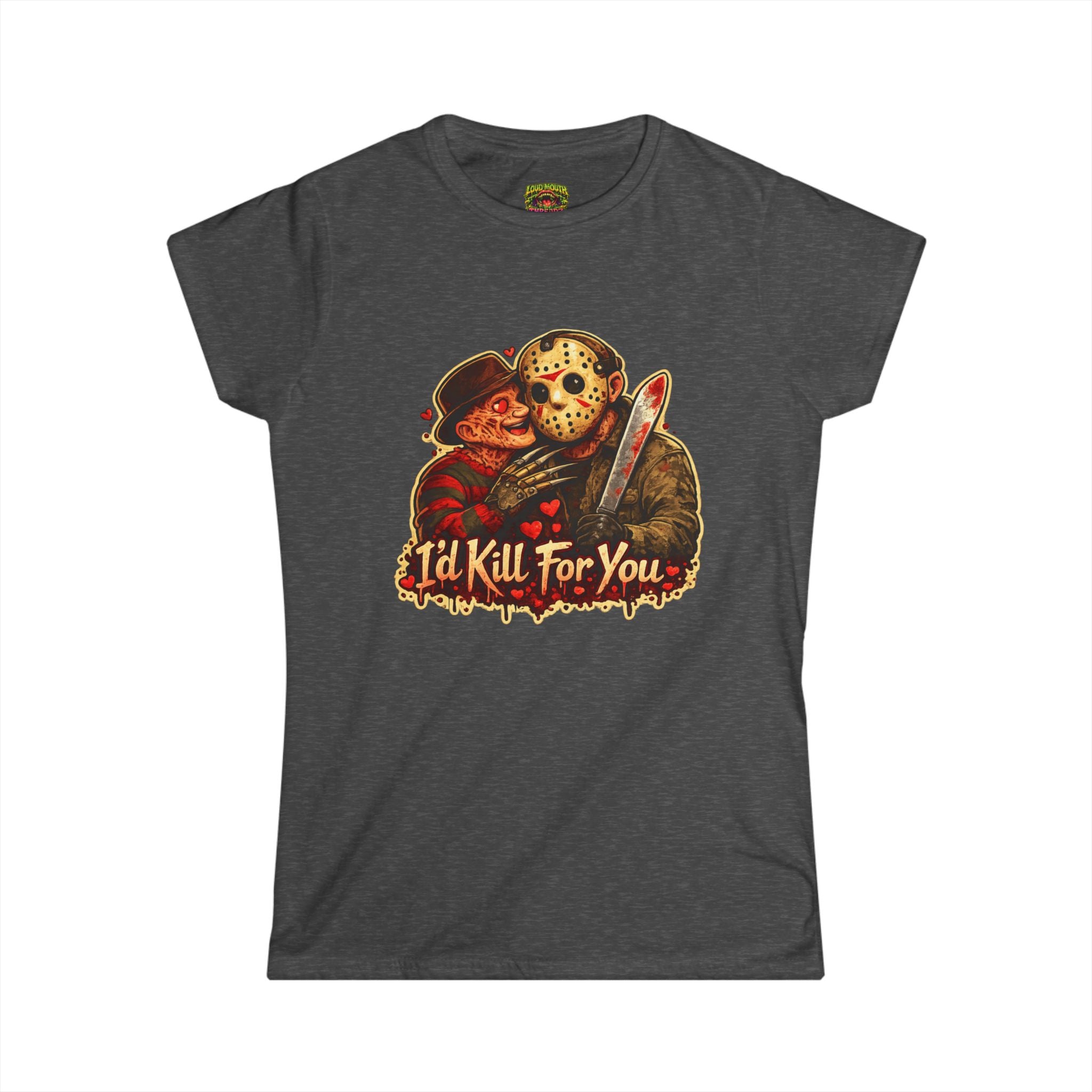 Horror Couple Tee — "I'd Kill For You" Graphic Women's Shirt