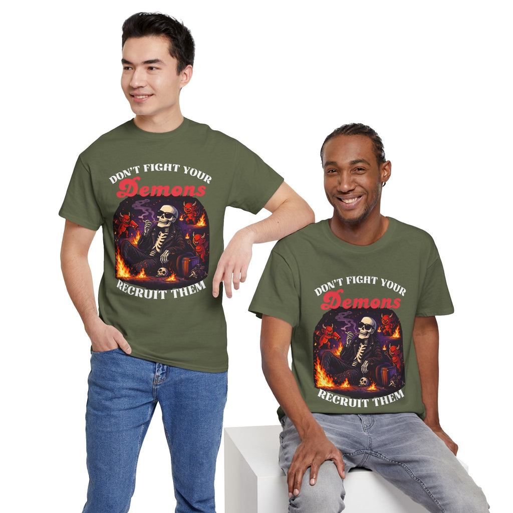 Don't Fight Your Demons Skeleton T-Shirt — Recruit Them Graphic Tee