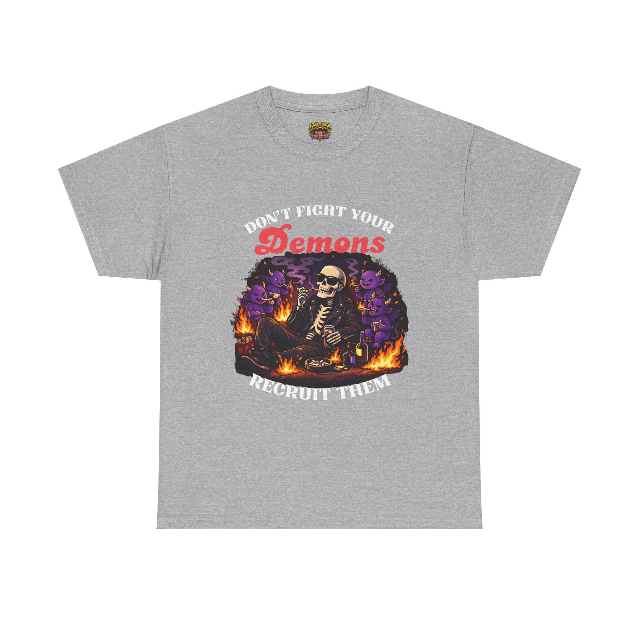 Don’t Fight Your Demons Recruit Them T-Shirt — Skull & Demons Gothic Graphic Tee
