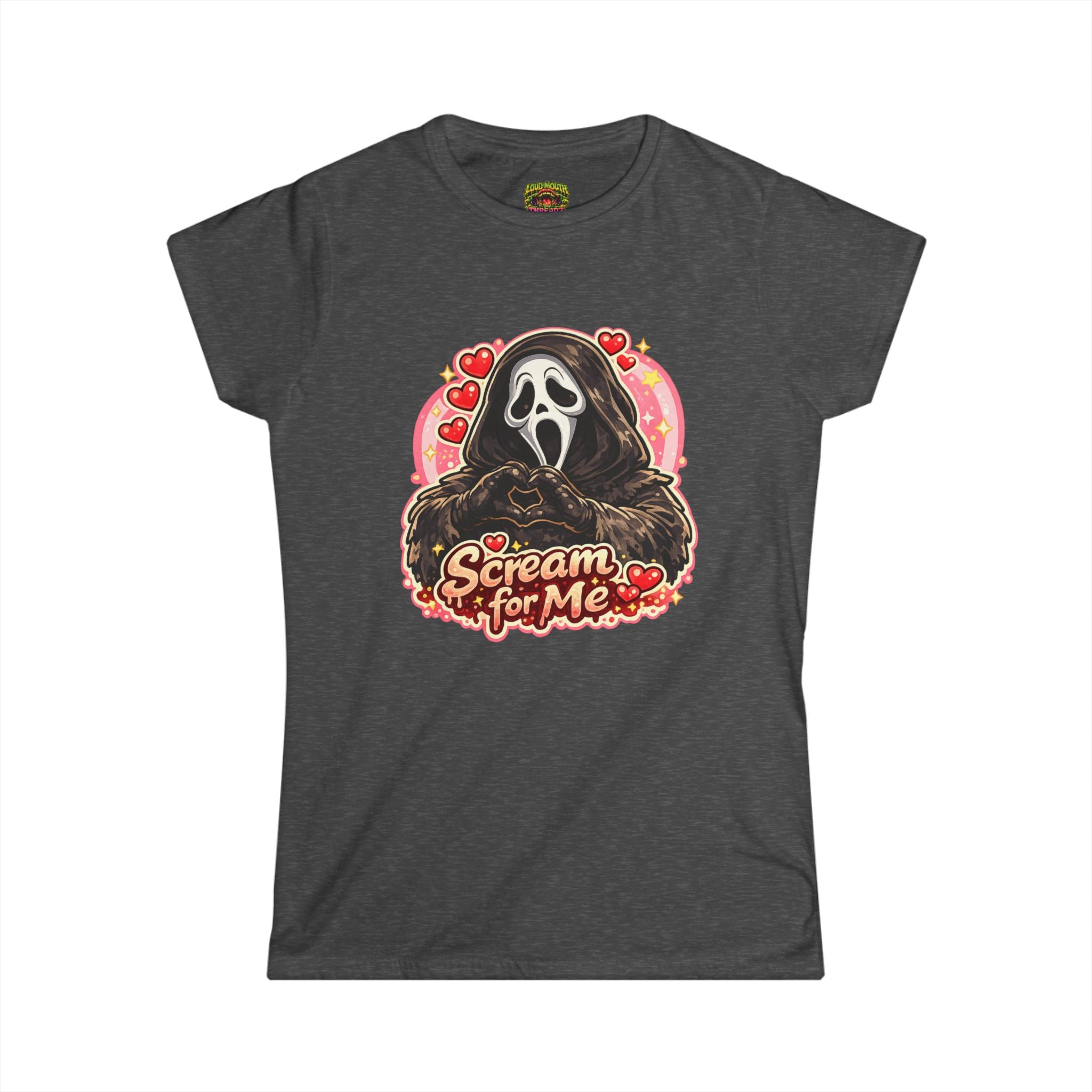 Scream For Me Tee — Cute Horror Ghost Face Women's T‑Shirt (Valentine's/Goth Humor)