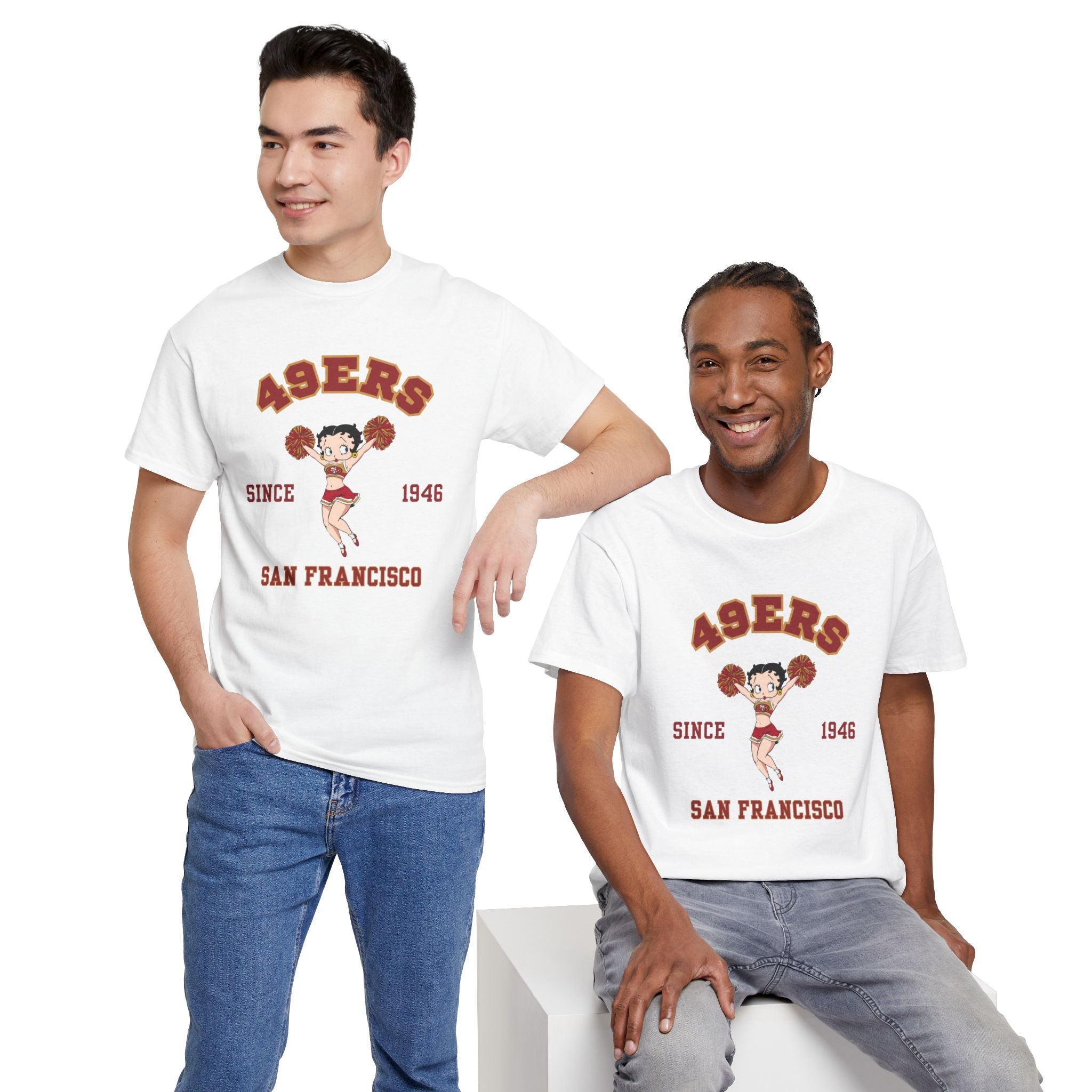 49ers Cheerleader Tee — San Francisco Since 1946 Vintage Football Shirt