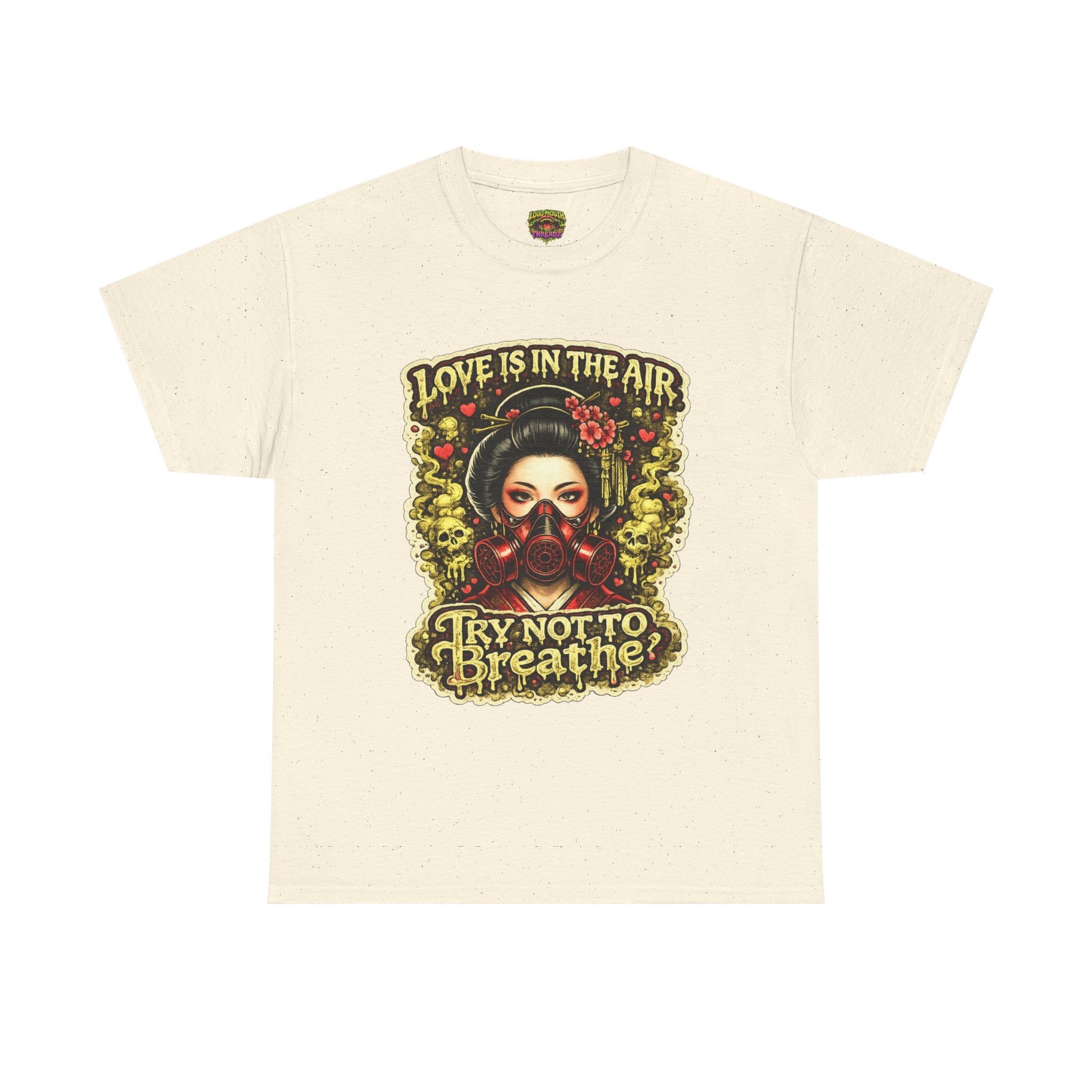 Geisha Love Gasmask Unisex Heavy Cotton Tee