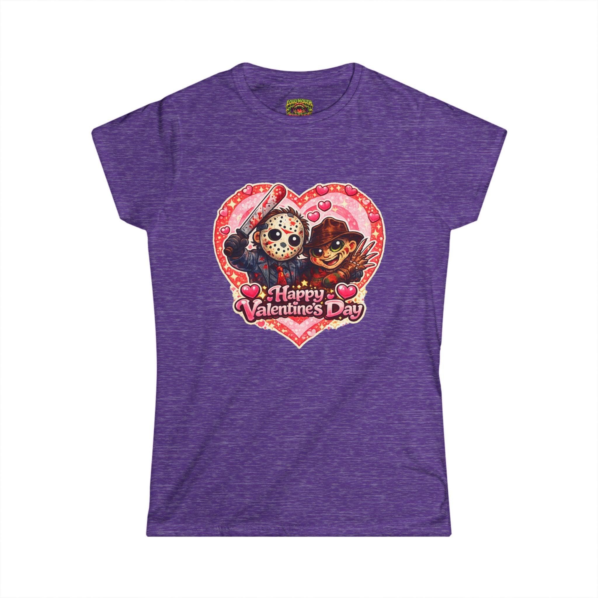 Valentine's Day Horror Heart Tee — 'Happy Valentine's Day' Jason & Freddy Women's T-Shirt
