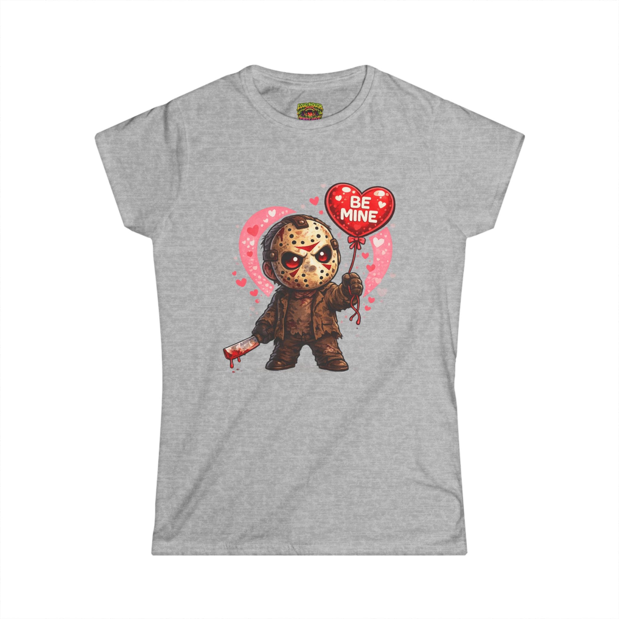 Jason Mask Valentine Tee — 'Be Mine' Horror Romance Graphic Shirt