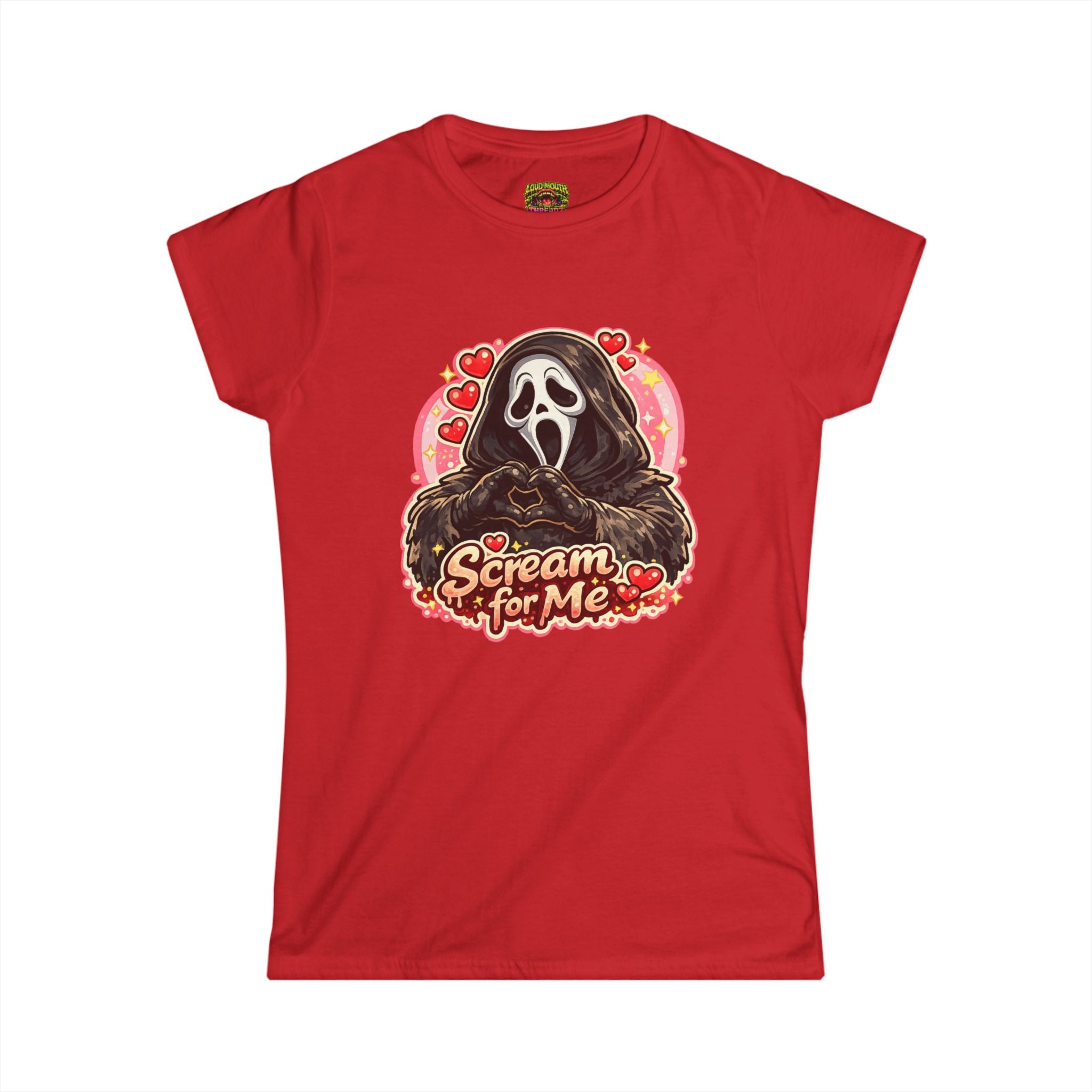 Scream For Me Tee — Cute Horror Ghost Face Women's T‑Shirt (Valentine's/Goth Humor)