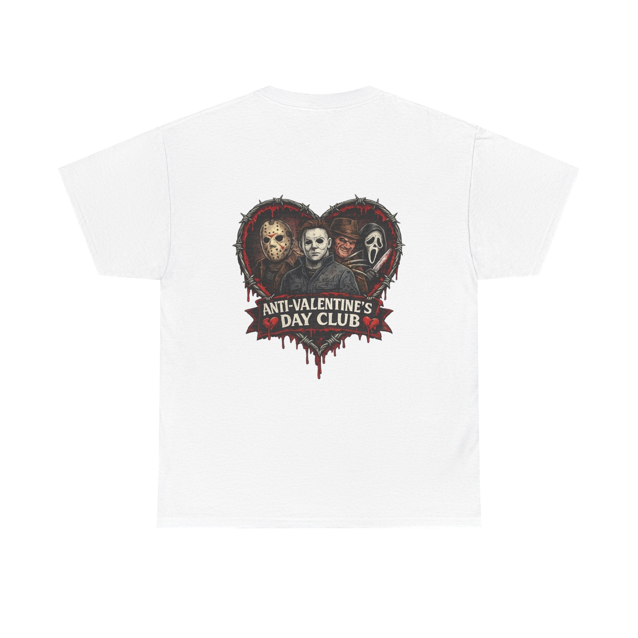 Anti-Valentine's Day Club Tee — Horror Movie Heart Graphic T-Shirt