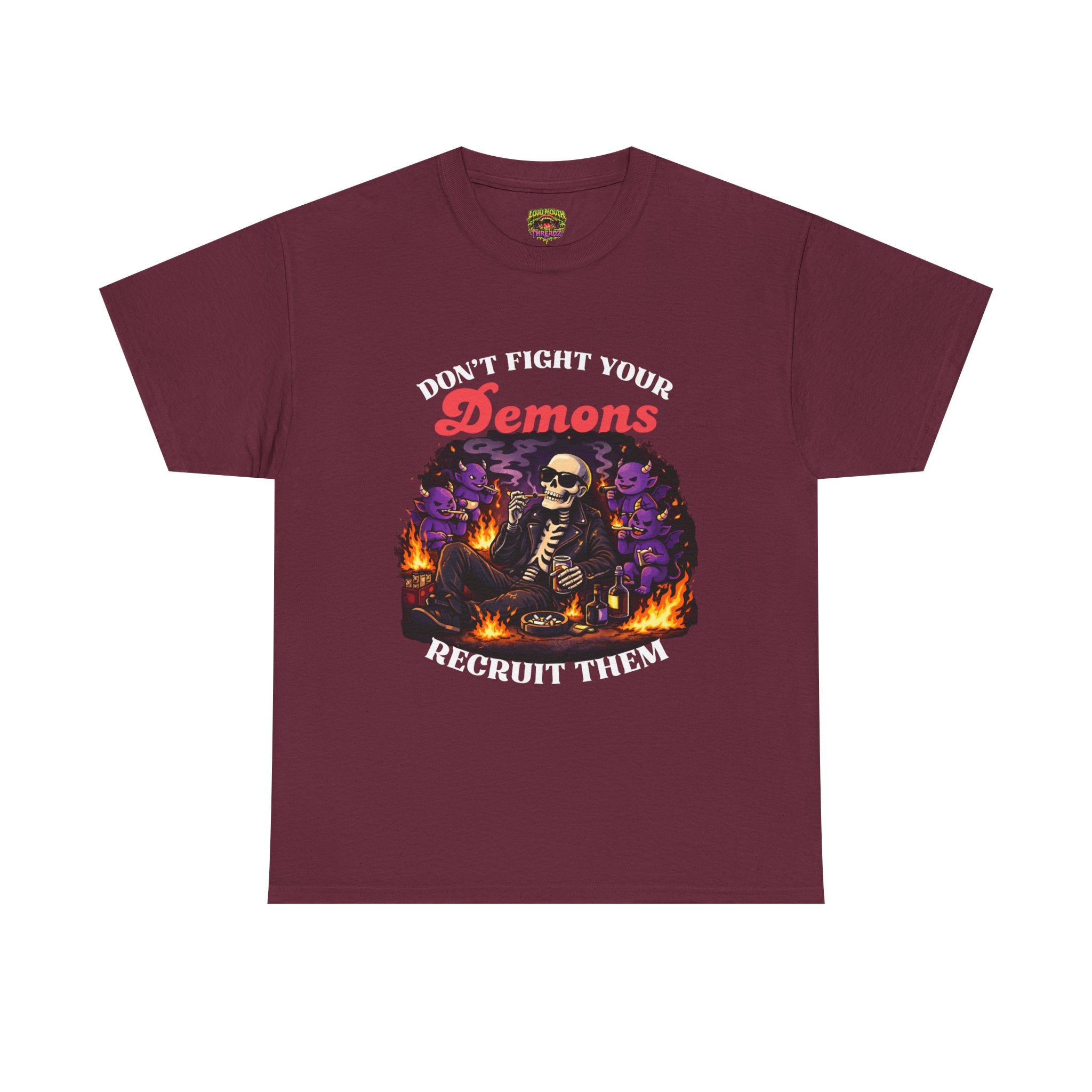 Don’t Fight Your Demons Recruit Them T-Shirt — Skull & Demons Gothic Graphic Tee