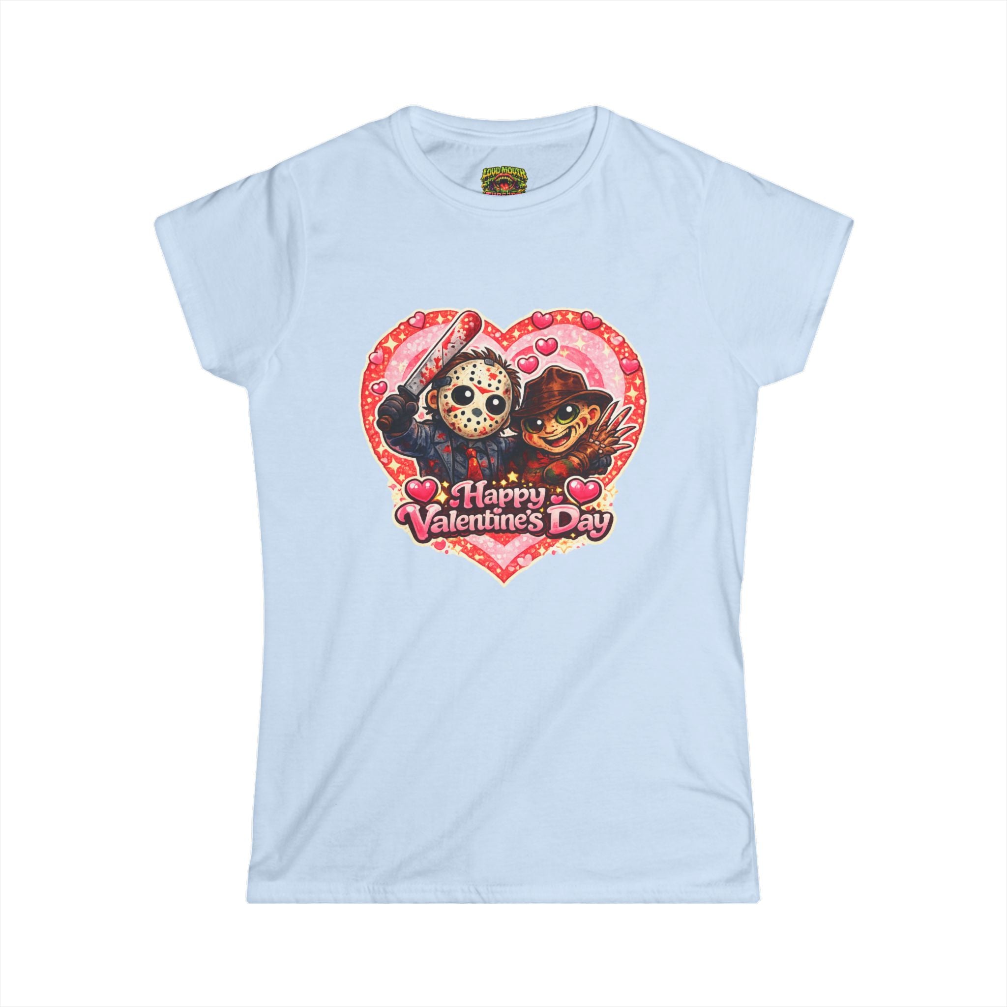 Valentine's Day Horror Heart Tee — 'Happy Valentine's Day' Jason & Freddy Women's T-Shirt