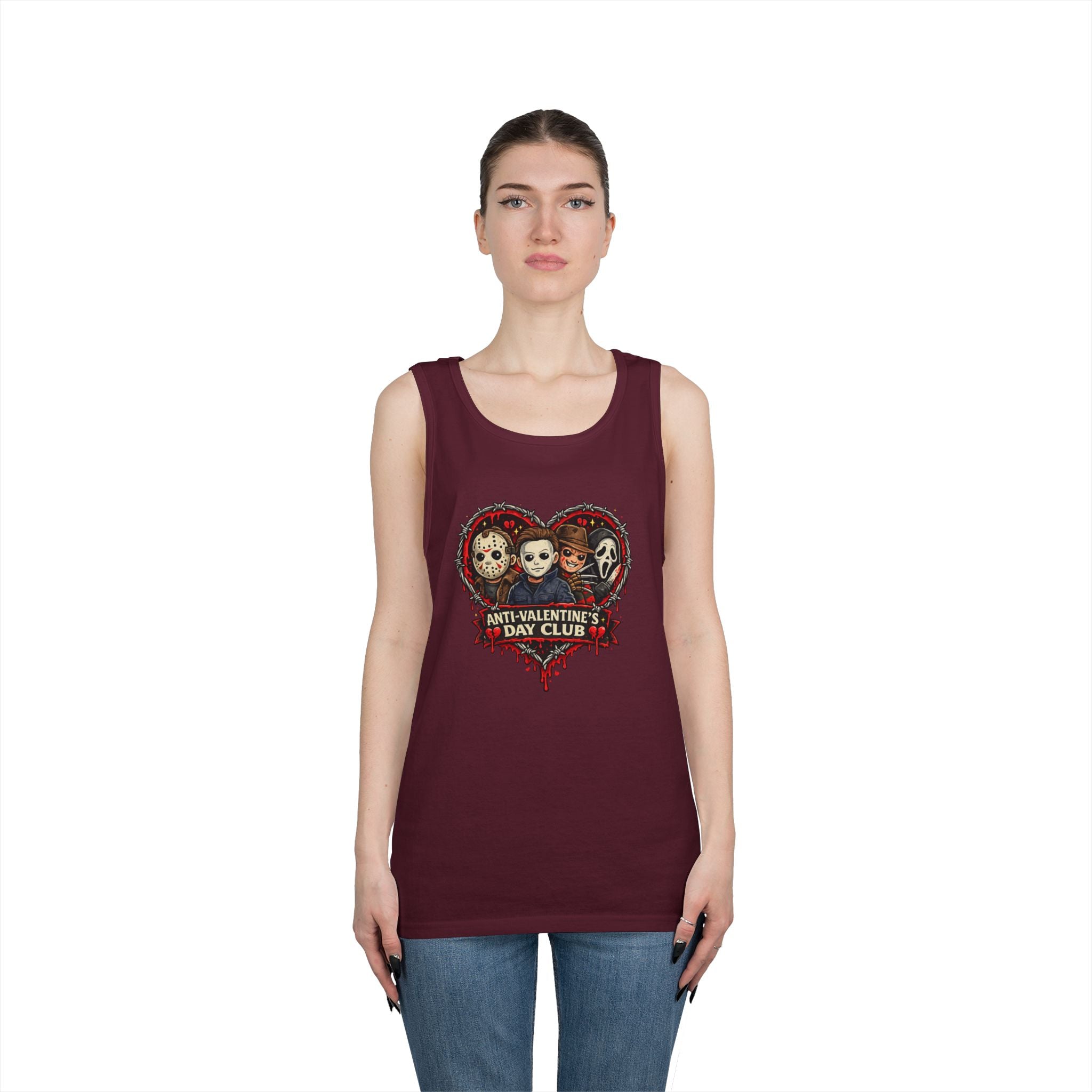 Horror Classics Anti-Valentine's Unisex Heavy Cotton Tank Top