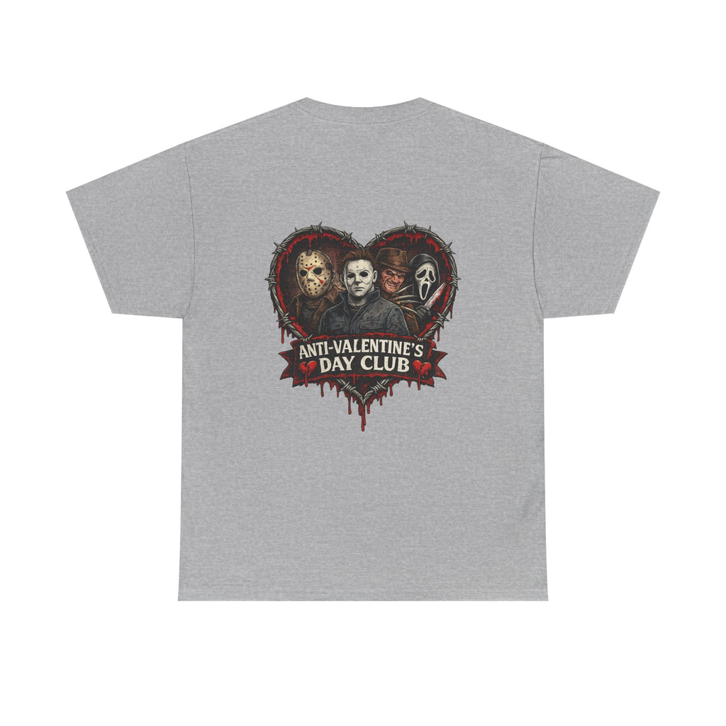 Anti-Valentine's Day Club Tee — Horror Movie Heart Graphic T-Shirt