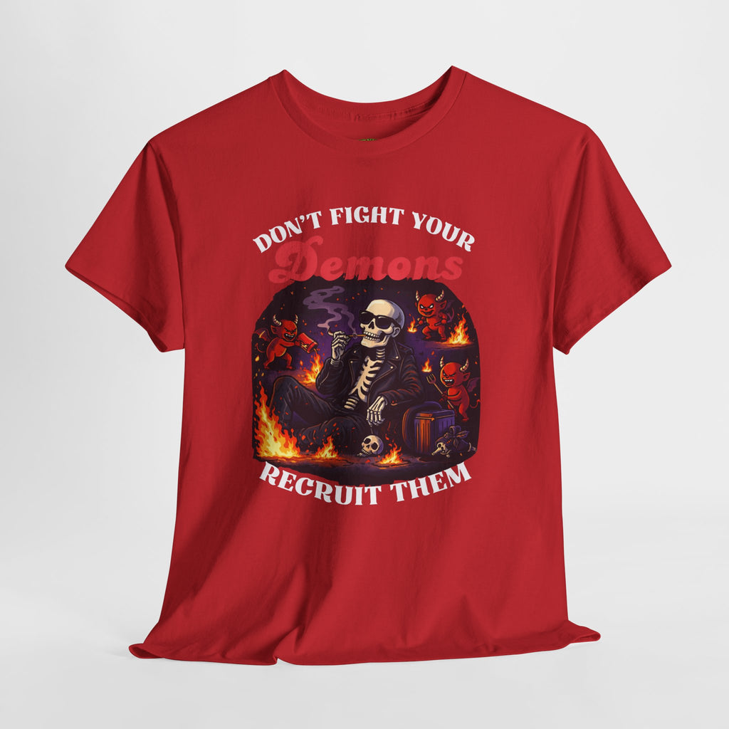 Don't Fight Your Demons Skeleton T-Shirt — Recruit Them Graphic Tee