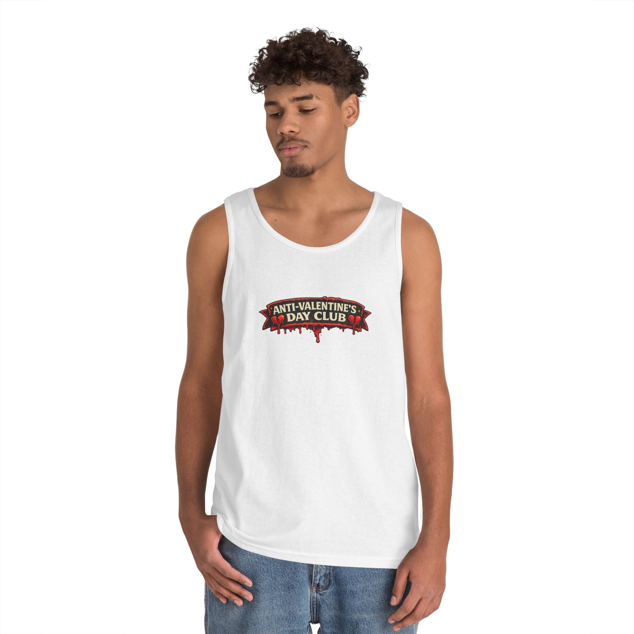 Anti-Valentine's Day Club Unisex Heavy Cotton Tank Top