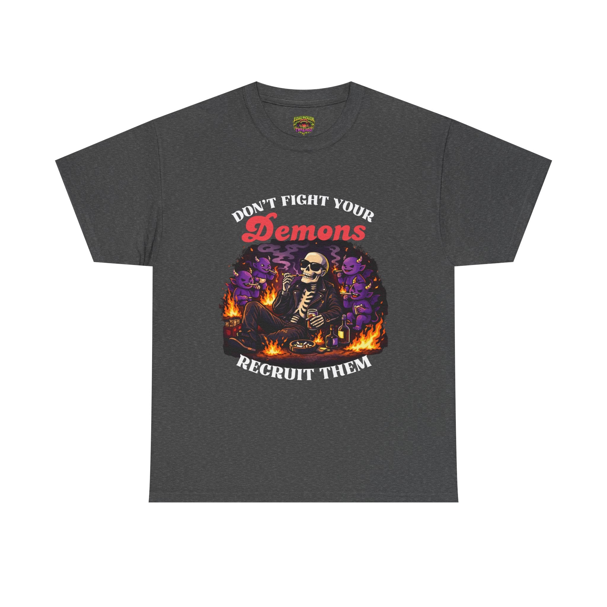 Don’t Fight Your Demons Recruit Them T-Shirt — Skull & Demons Gothic Graphic Tee