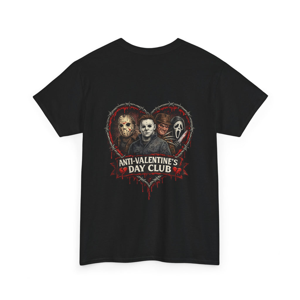 Anti-Valentine's Day Club Tee — Horror Movie Heart Graphic T-Shirt
