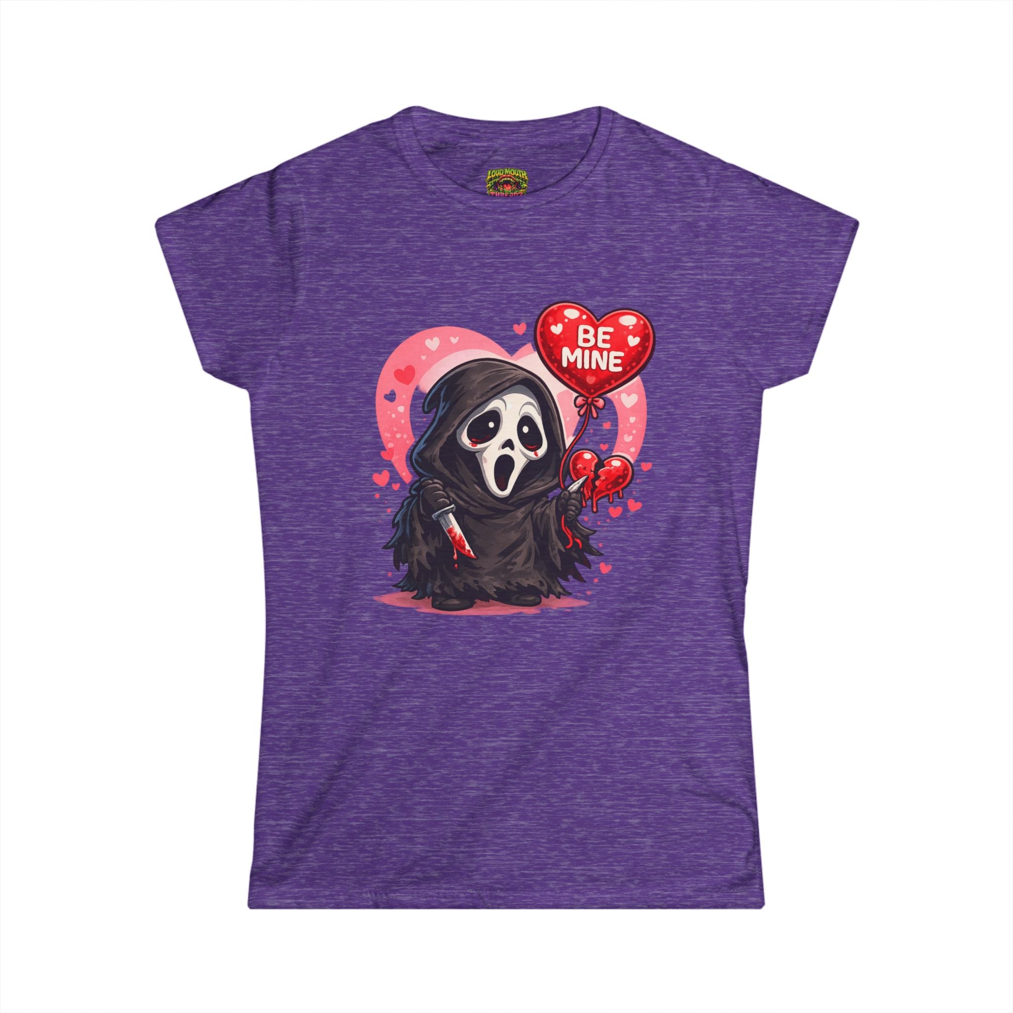 Women's Tee — Cute 'Be Mine' Scream Mask Valentine Graphic