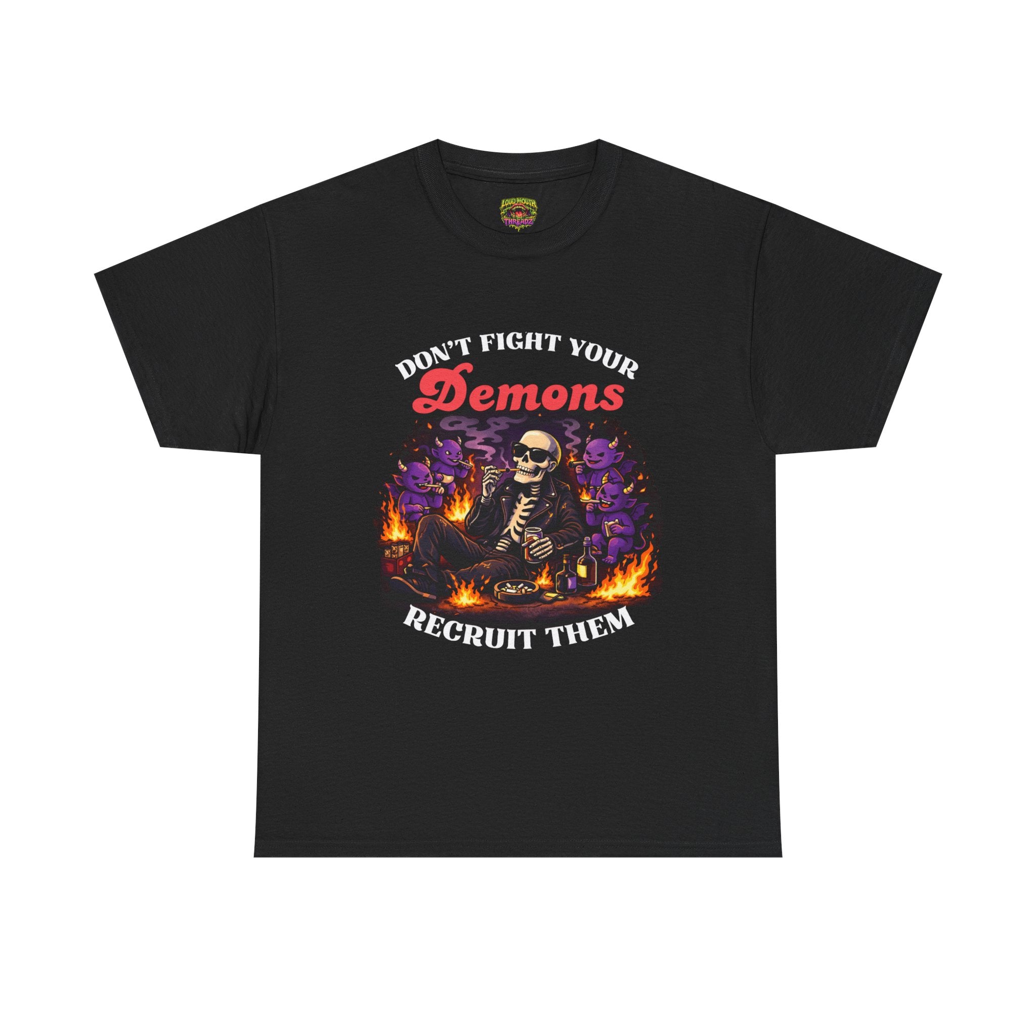 Don’t Fight Your Demons Recruit Them T-Shirt — Skull & Demons Gothic Graphic Tee