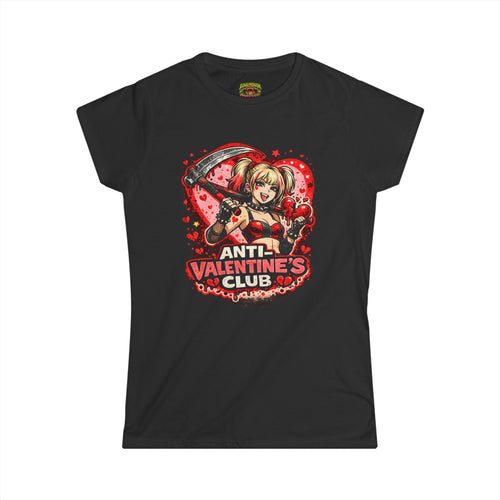Anti-Valentine’s Club Tee — Women's Graphic Shirt (Heartbreaker Gothic Design)