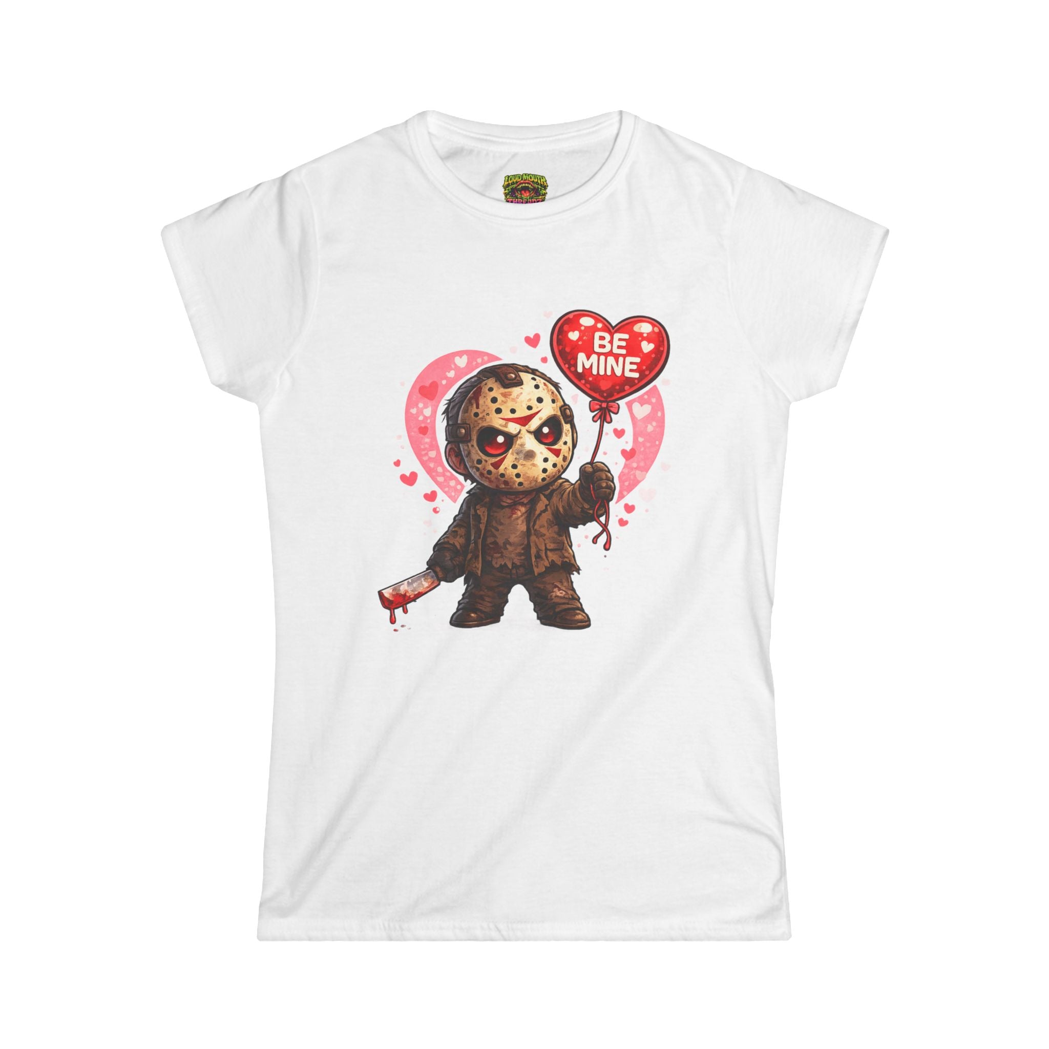 Jason Mask Valentine Tee — 'Be Mine' Horror Romance Graphic Shirt