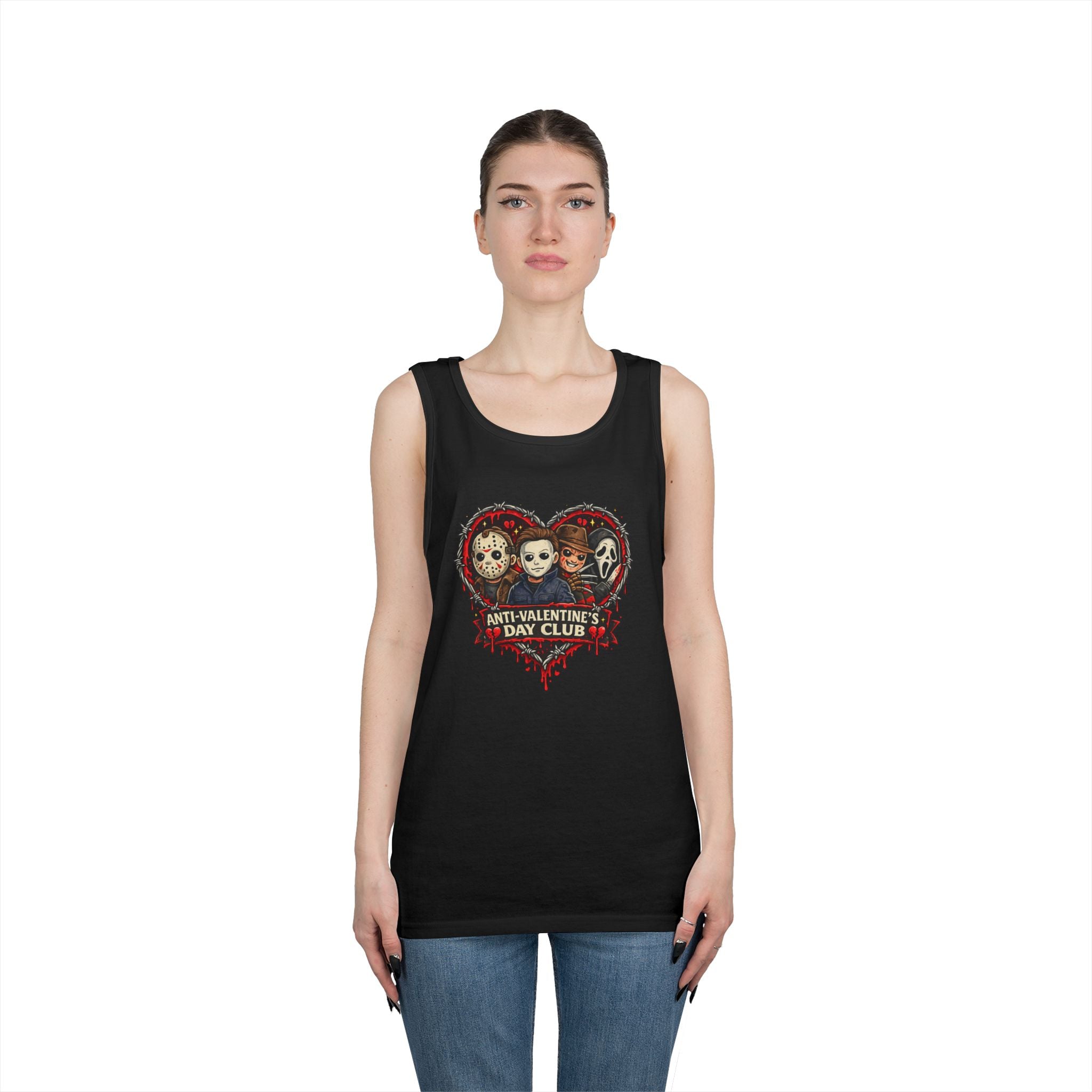 Horror Classics Anti-Valentine's Unisex Heavy Cotton Tank Top