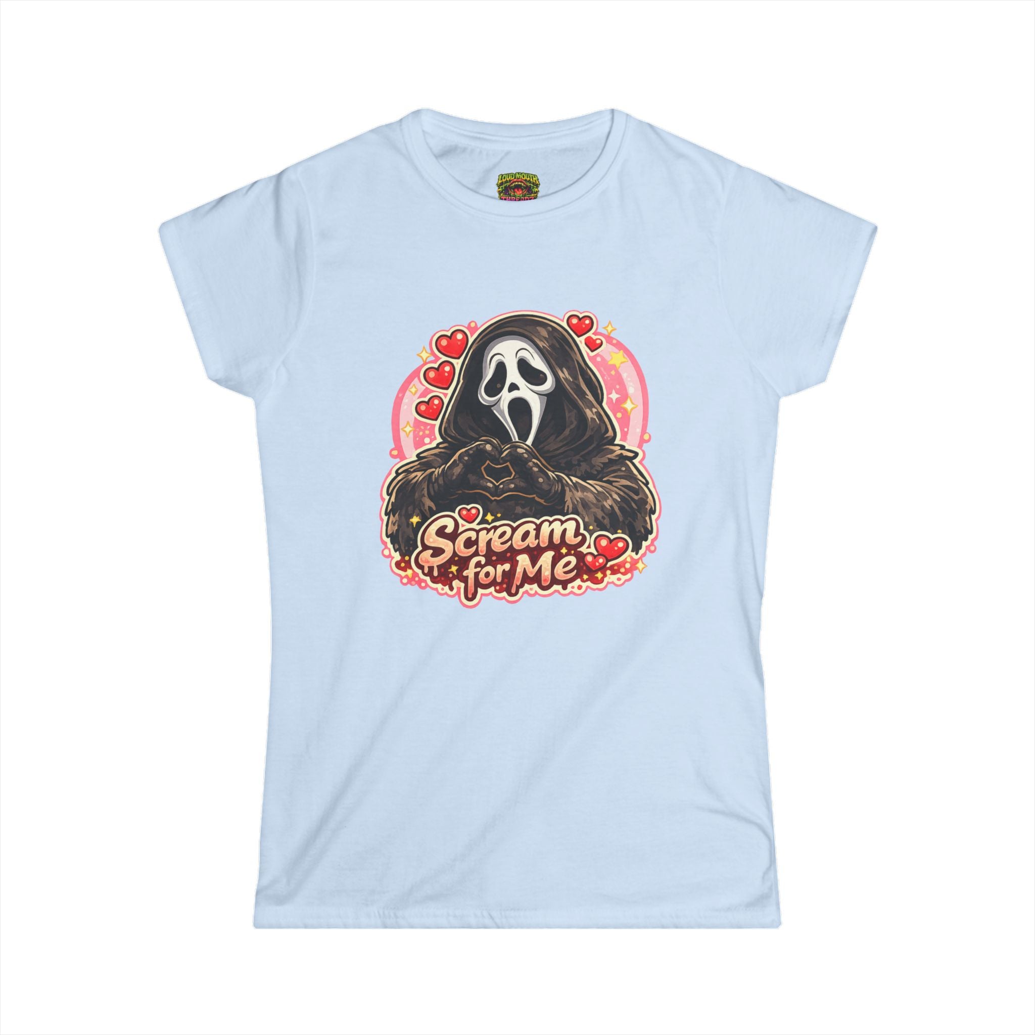 Scream For Me Tee — Cute Horror Ghost Face Women's T‑Shirt (Valentine's/Goth Humor)