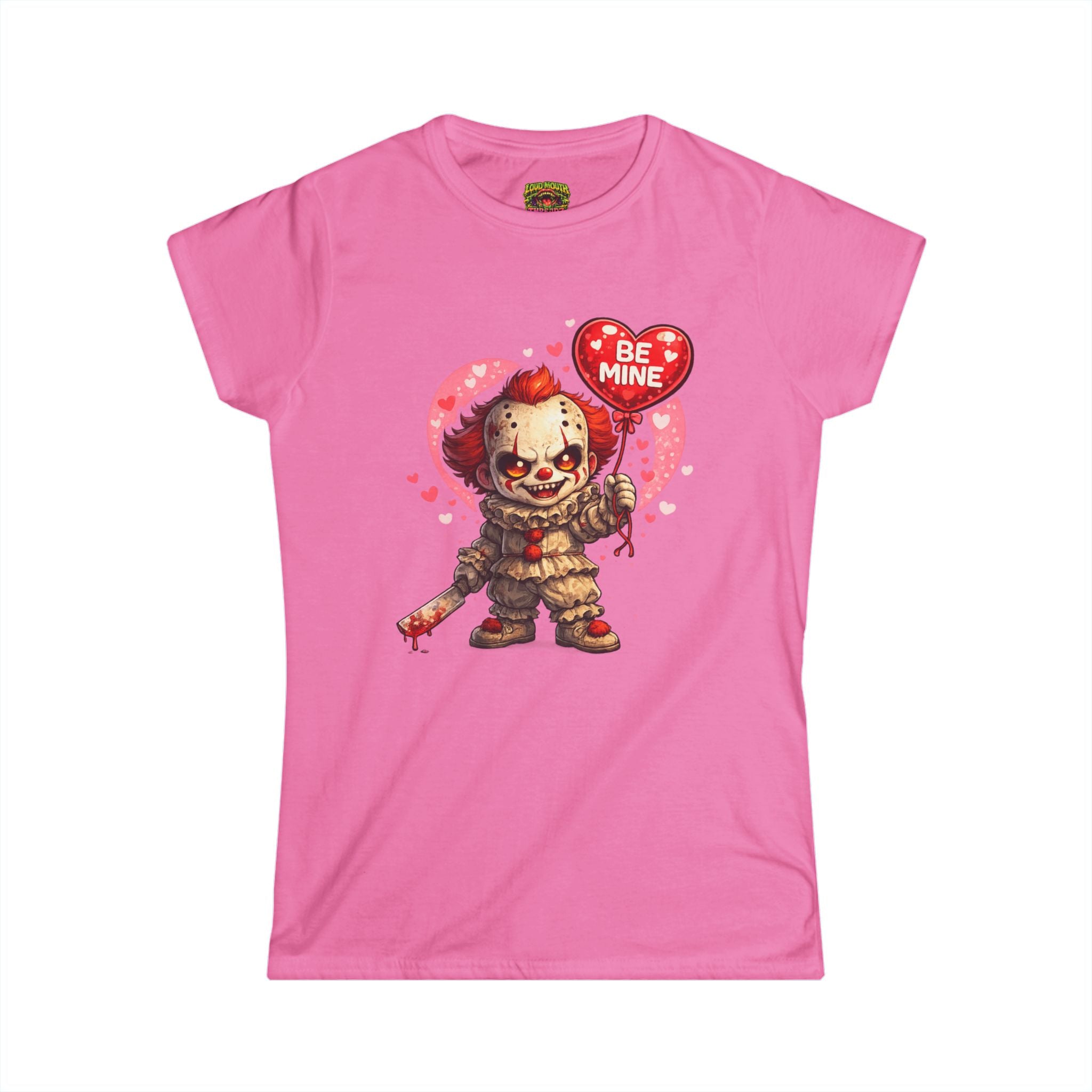Valentine Horror Clown Tee — "Be Mine" Cute Creepy Women's T-Shirt