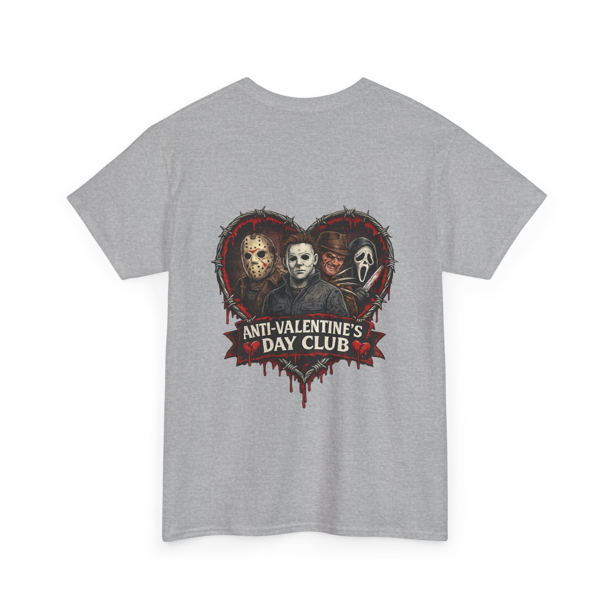 Anti-Valentine's Day Club Tee — Horror Movie Heart Graphic T-Shirt