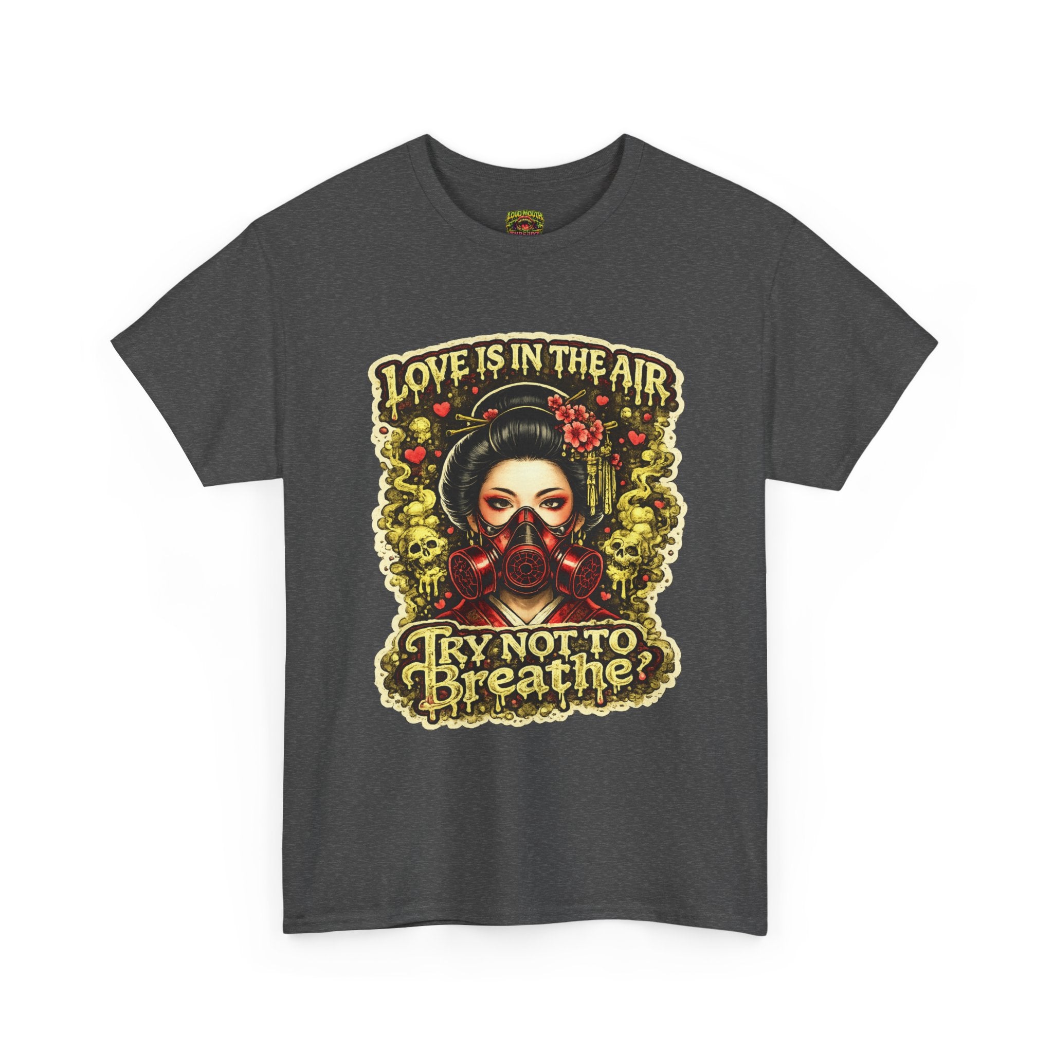 Geisha Love Gasmask Unisex Heavy Cotton Tee
