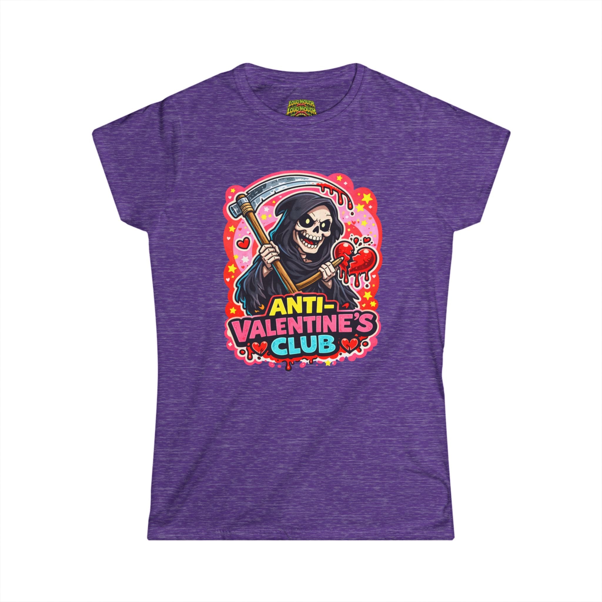 Anti-Valentine's Club Tee - Women's Graphic Skull Valentine T-Shirt