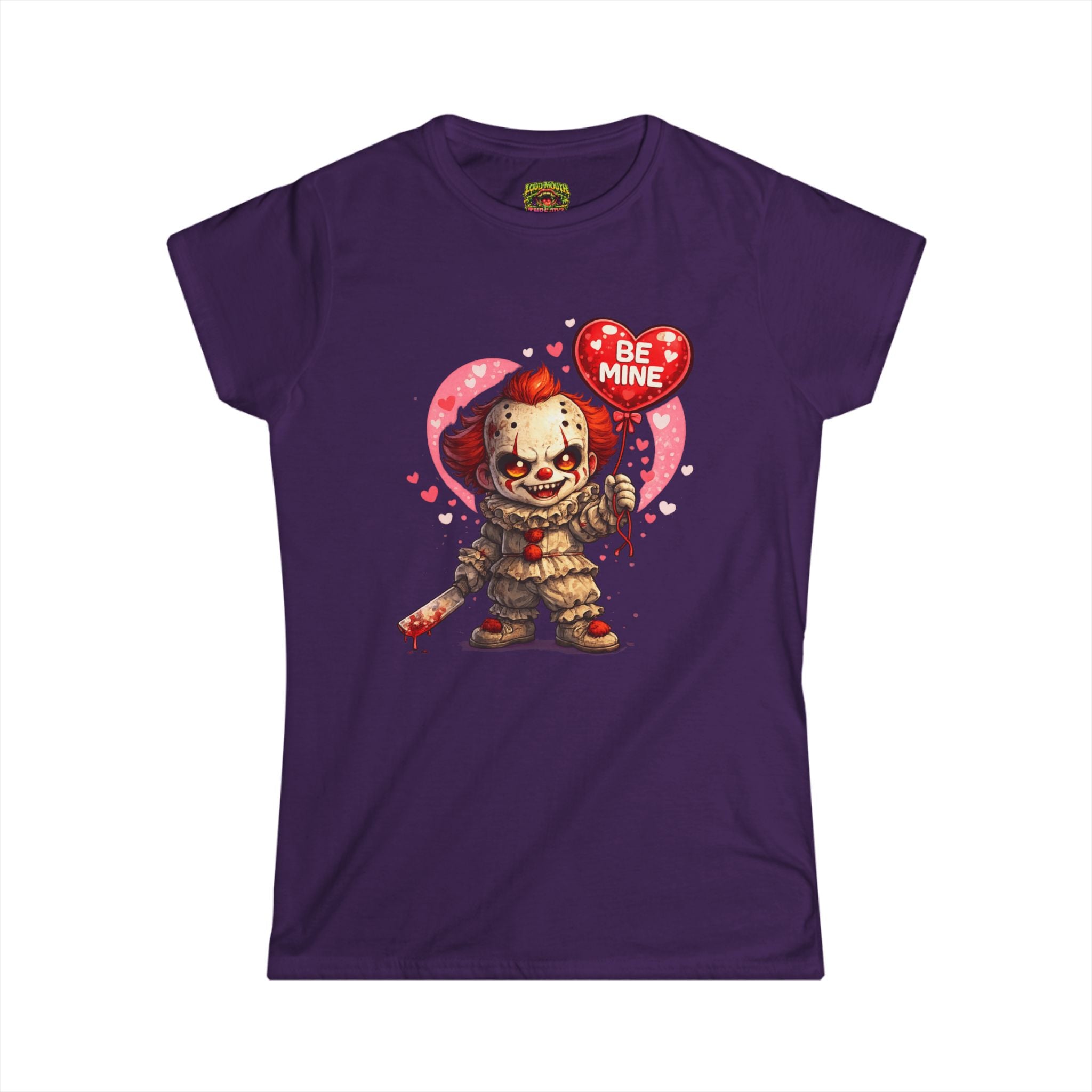 Valentine Horror Clown Tee — "Be Mine" Cute Creepy Women's T-Shirt