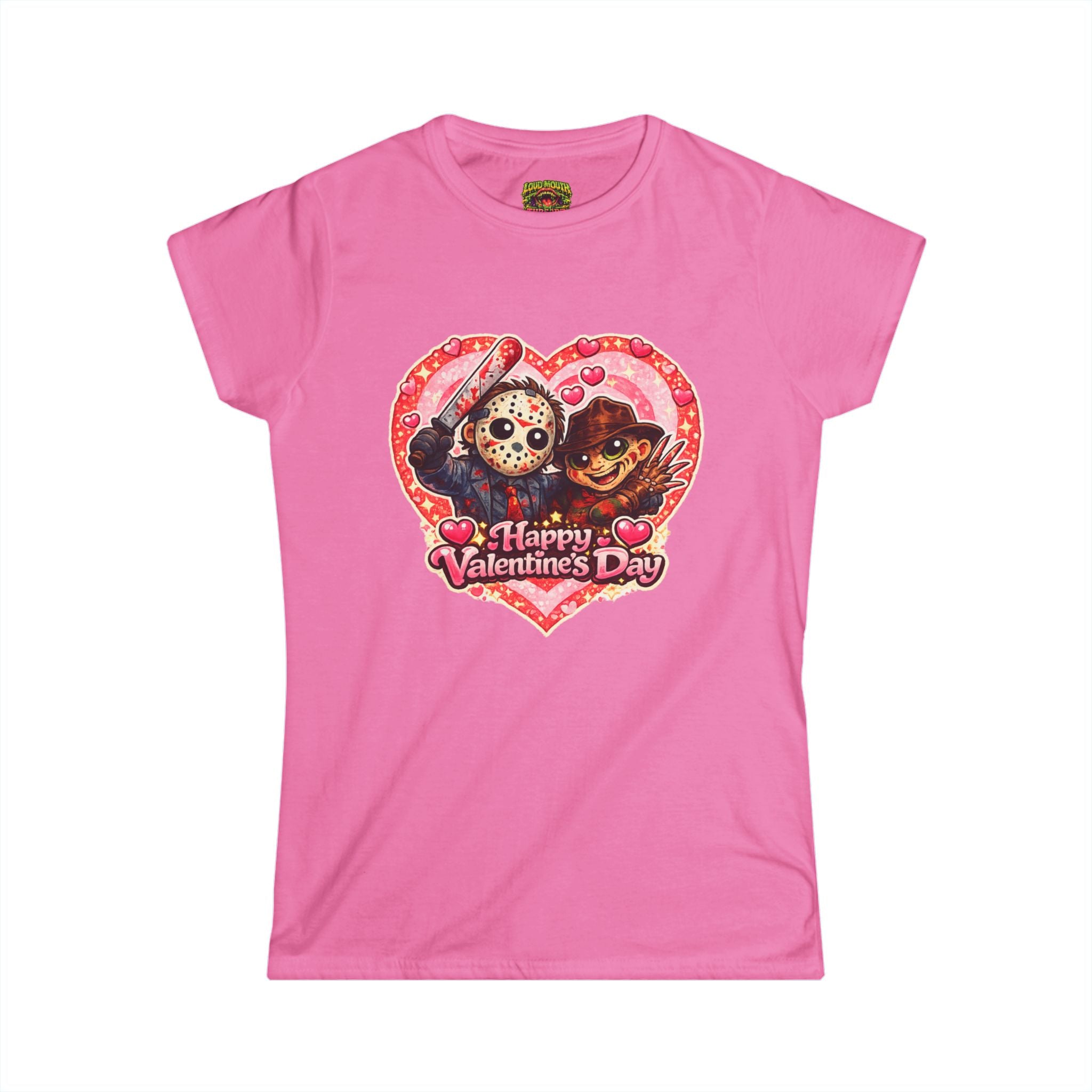 Valentine's Day Horror Heart Tee — 'Happy Valentine's Day' Jason & Freddy Women's T-Shirt