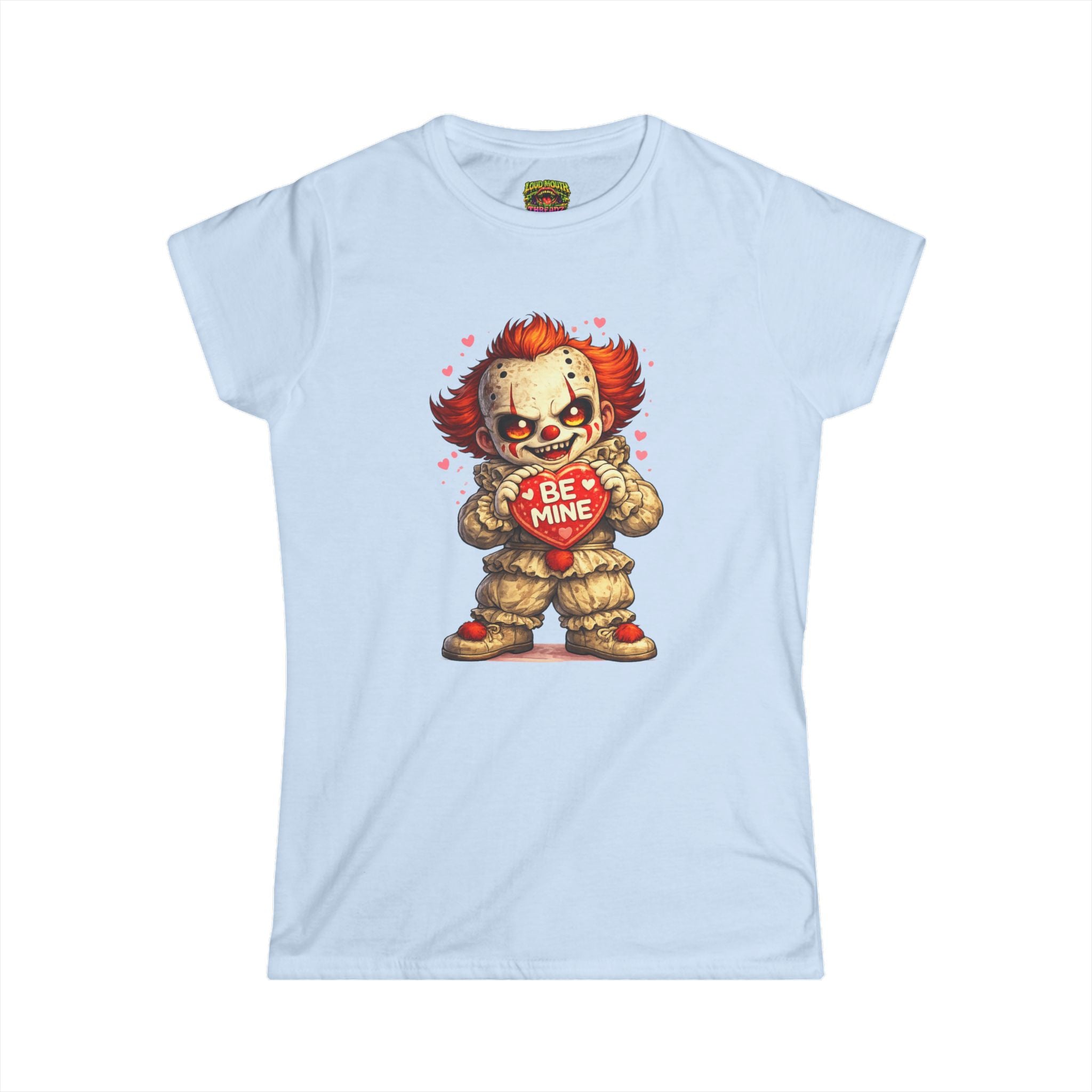 Women's Horror Valentine T-Shirt — 'Be Mine' Killer Clown Graphic Tee