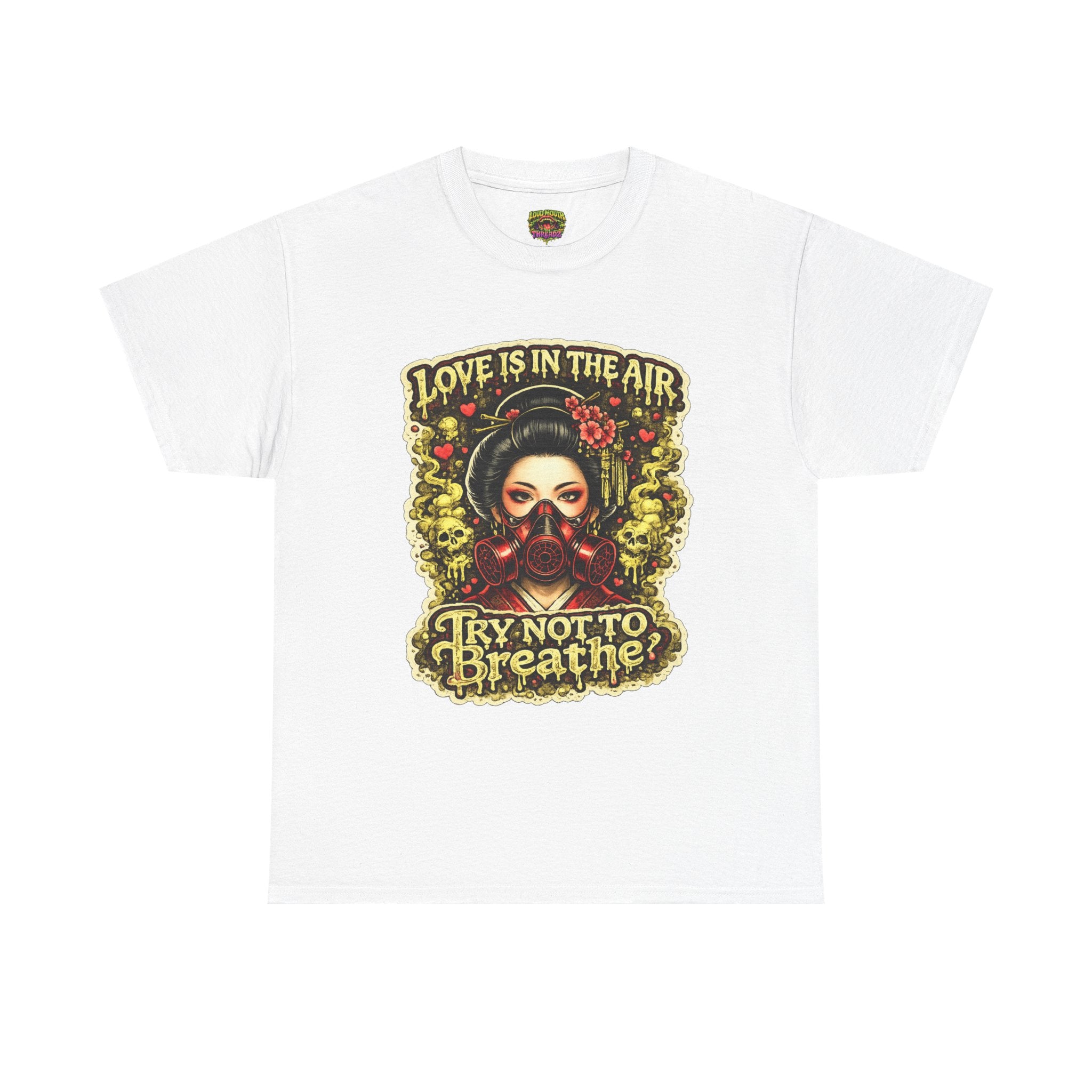Geisha Love Gasmask Unisex Heavy Cotton Tee