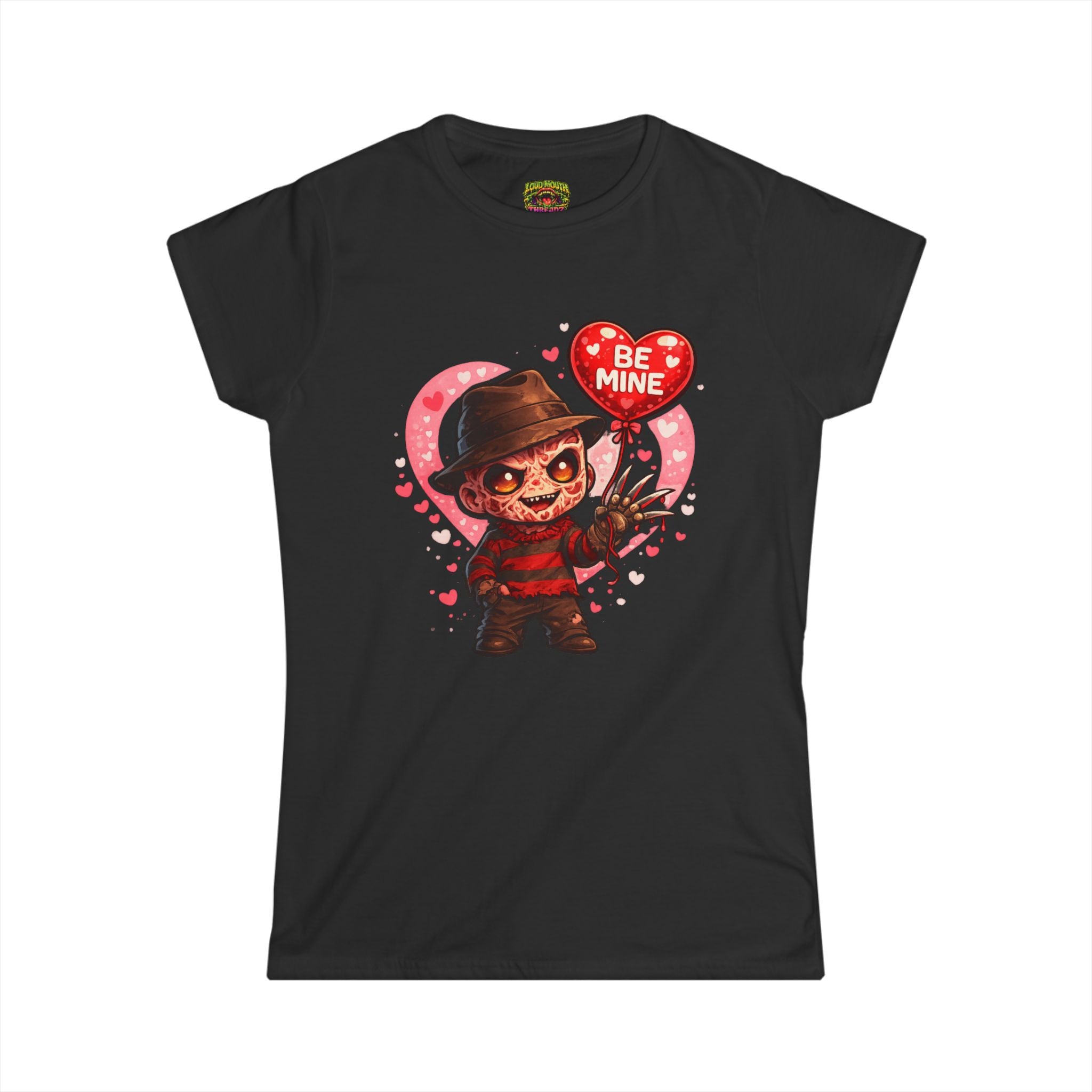 Valentine's Freddy Krueger Tee – 'Be Mine' Horror Heart Women's Shirt