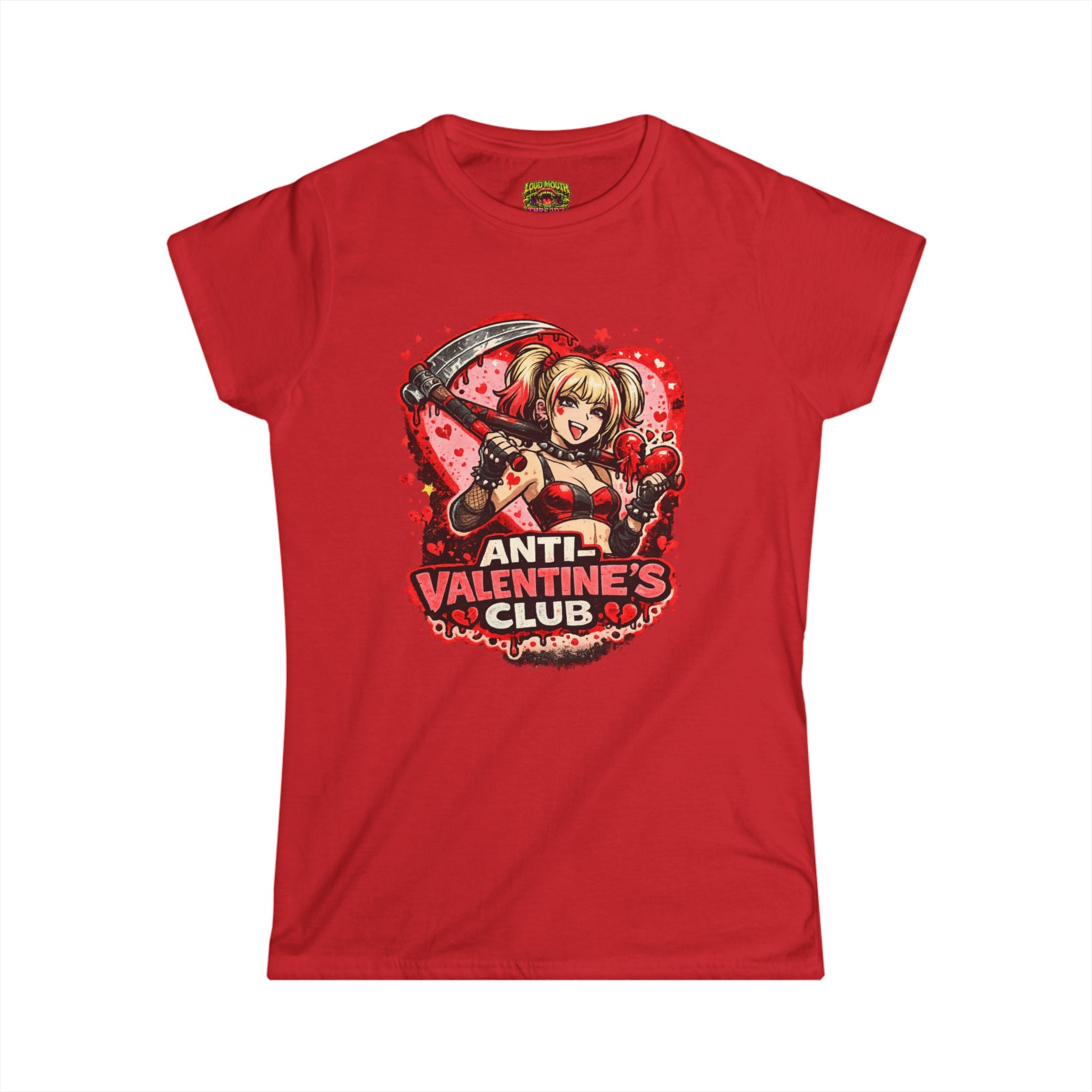 Anti-Valentine’s Club Tee — Women's Graphic Shirt (Heartbreaker Gothic Design)