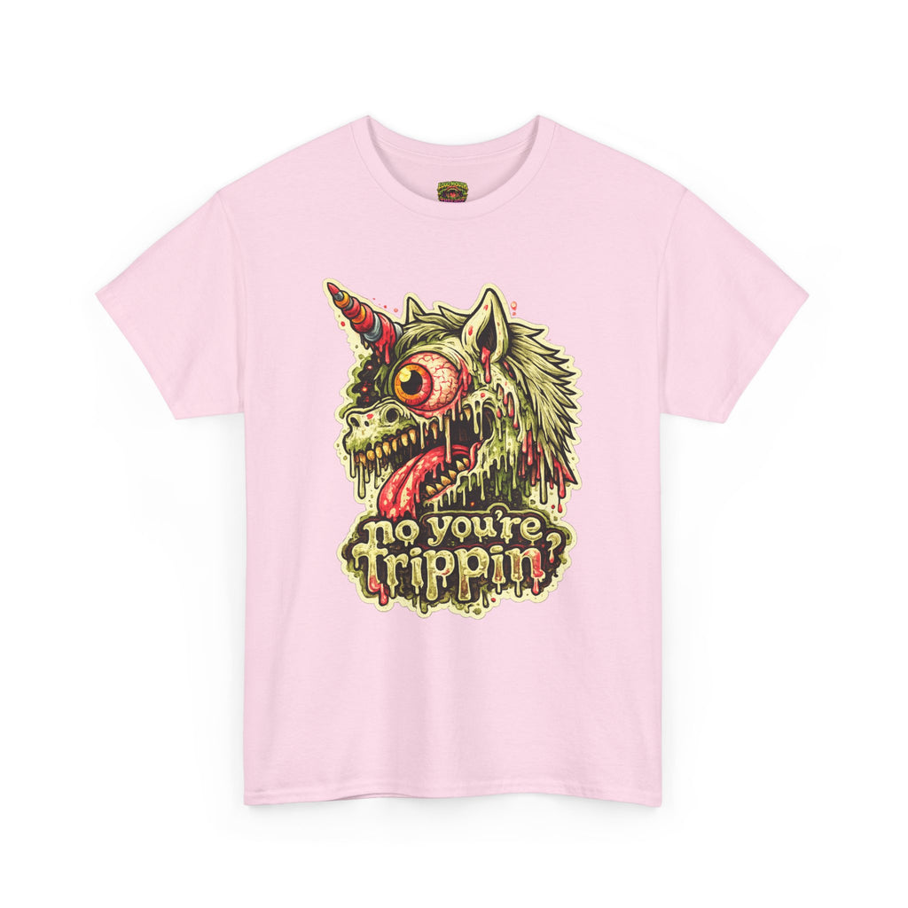 Graphic Tee — 'No You're Trippin' Grotesque Unicorn Skull Shirt