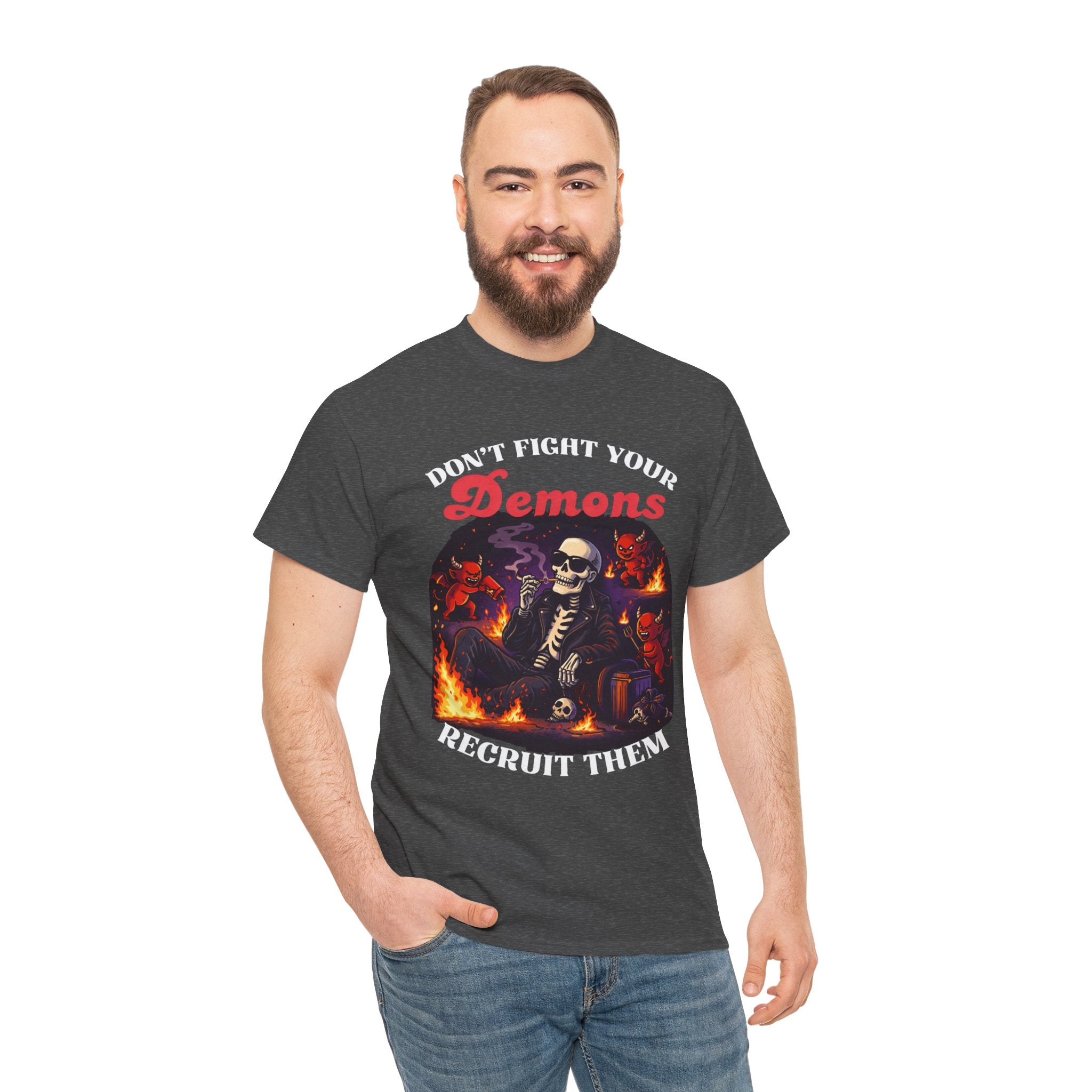 Don't Fight Your Demons Skeleton T-Shirt — Recruit Them Graphic Tee