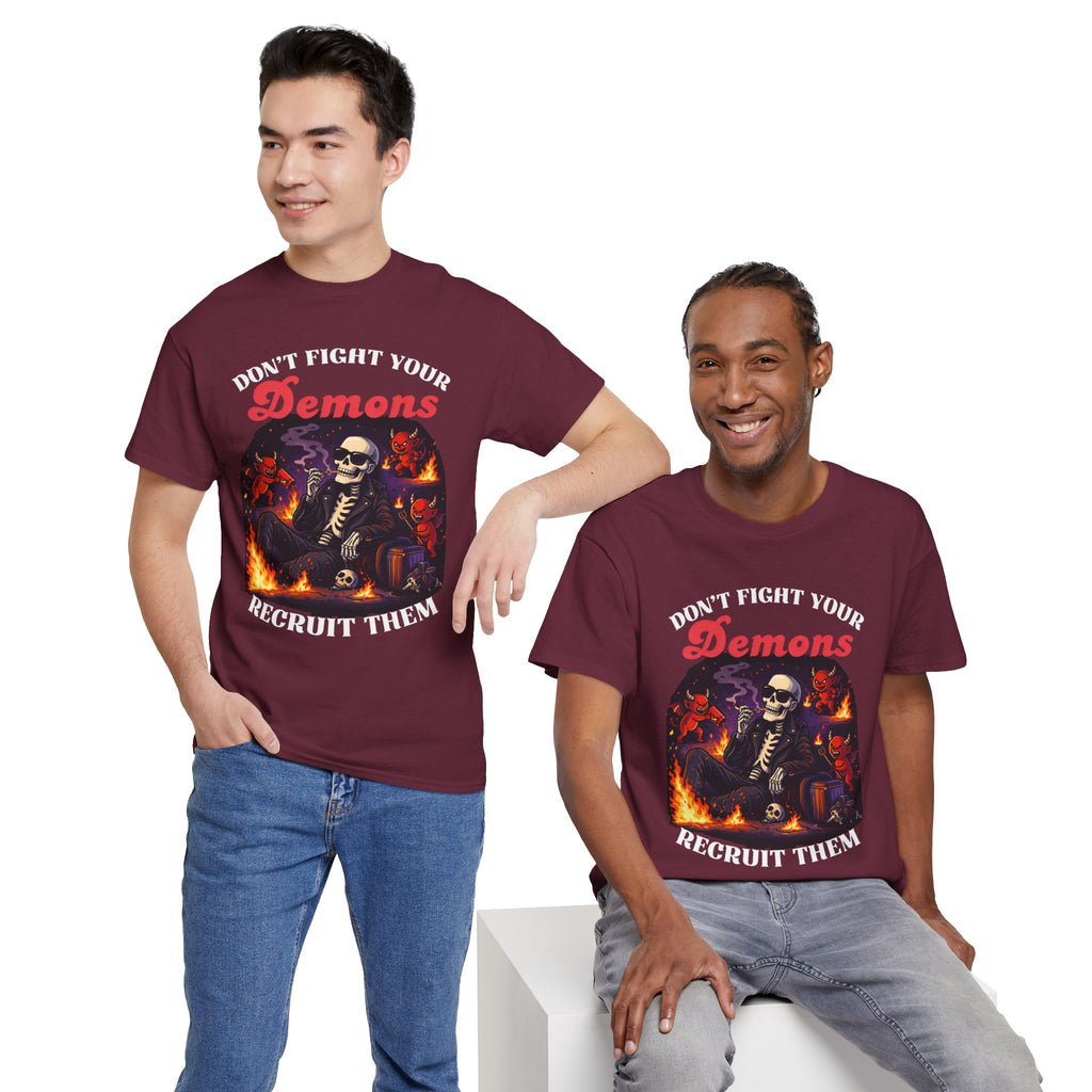 Don't Fight Your Demons Skeleton T-Shirt — Recruit Them Graphic Tee