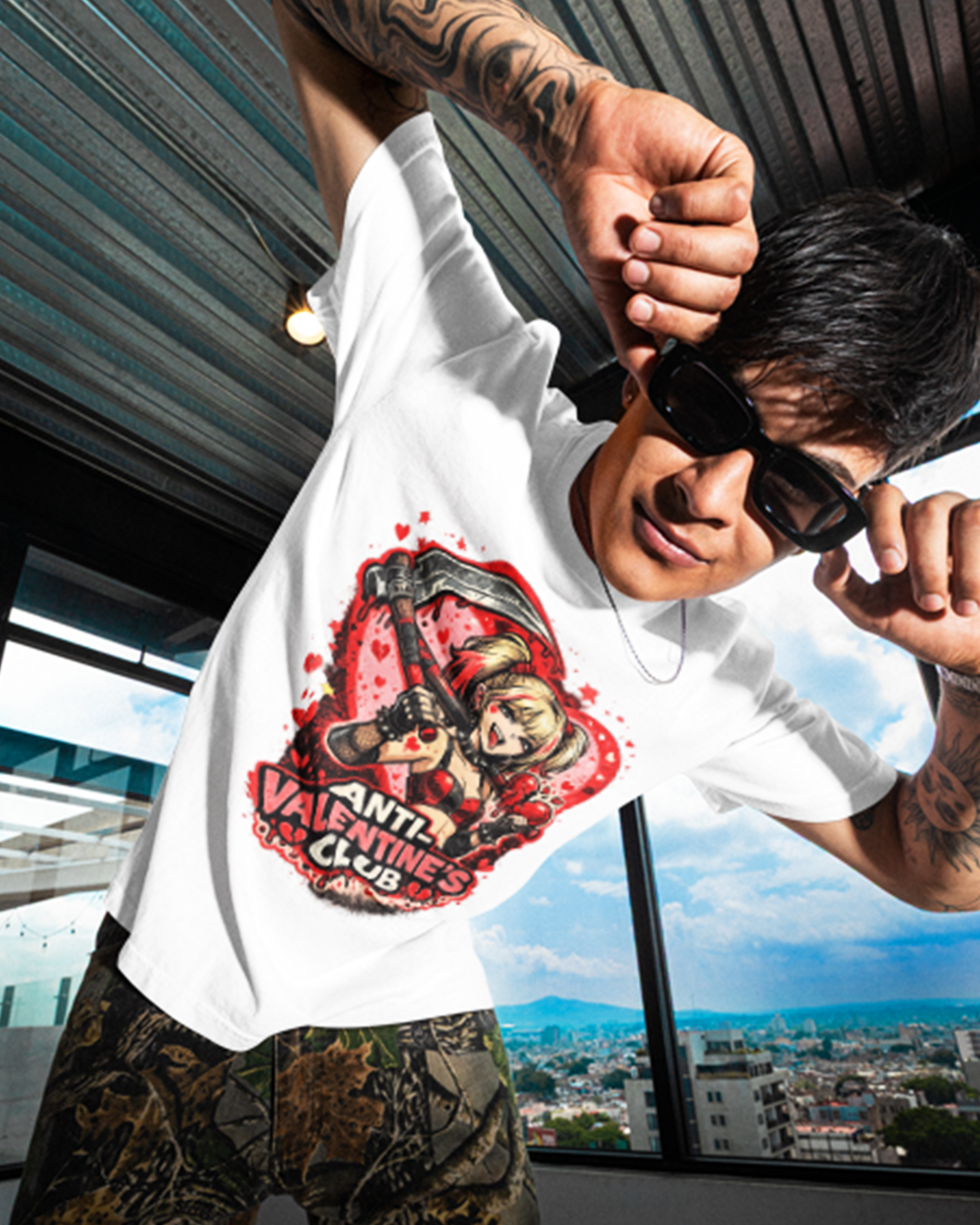 Anti-Valentine's Club Tee — Edgy Gothic Valentine's Day Graphic Shirt