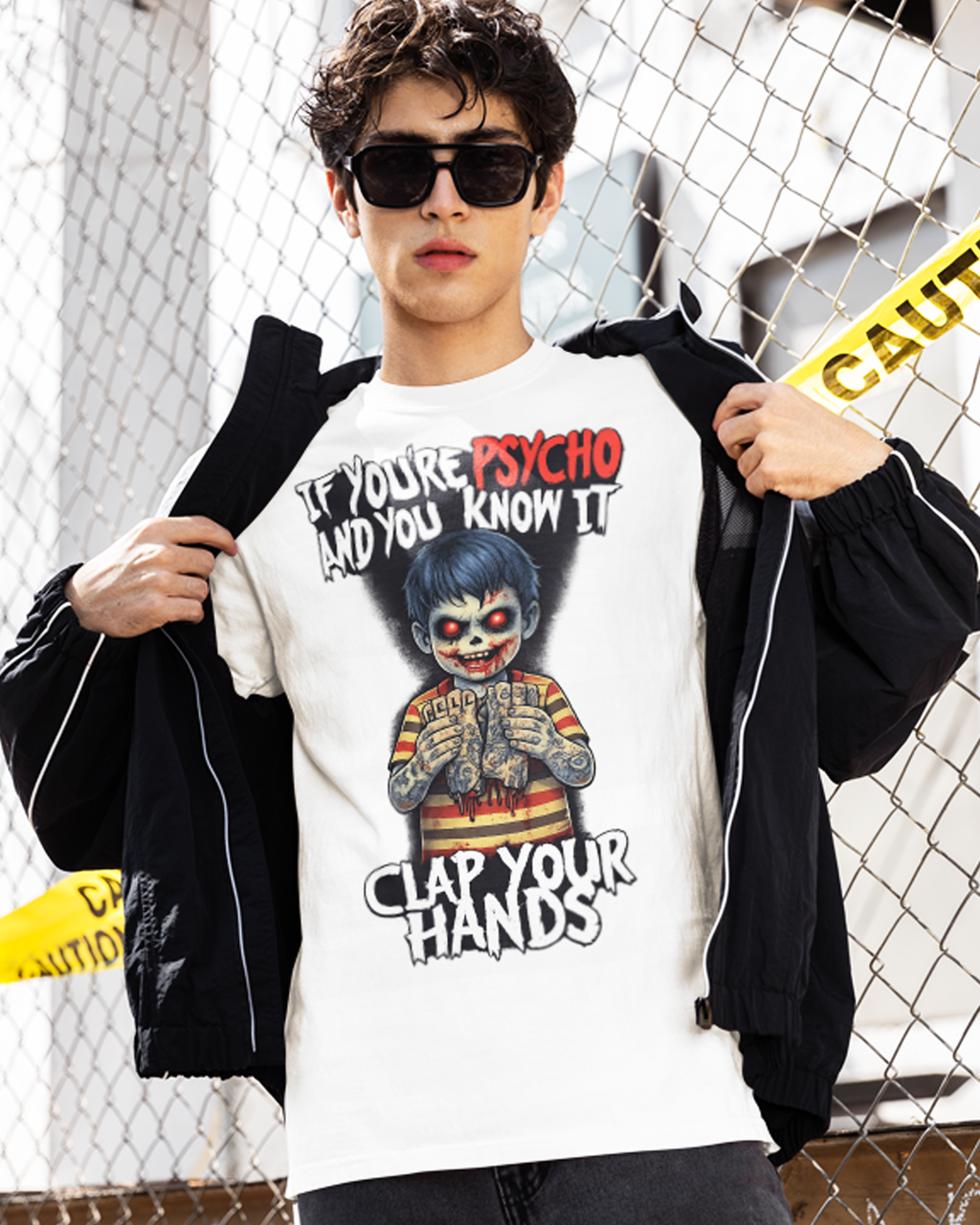 Horror Clown T-Shirt — "If You’re Psycho and You Know It, Clap Your Hands" Graphic Tee
