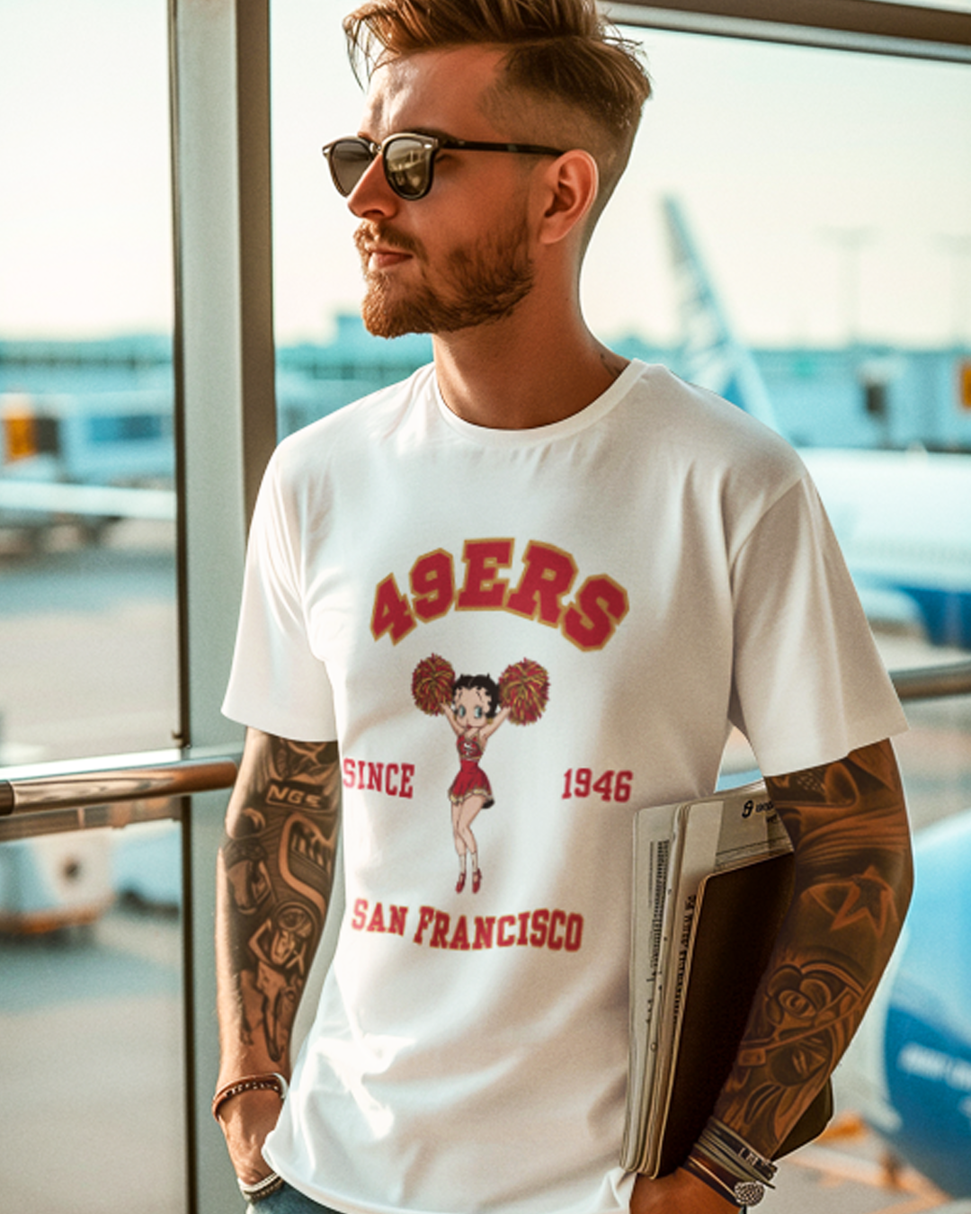 49ers Cheerleader Tee — San Francisco Since 1946 Vintage Football Shirt
