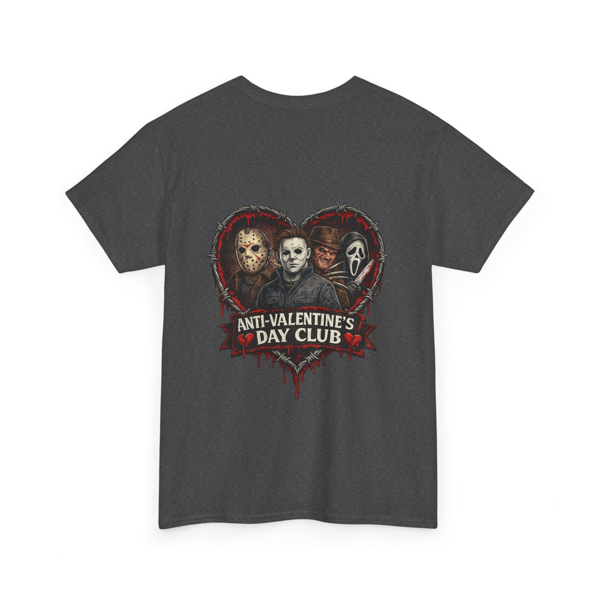 Anti-Valentine's Day Club Tee — Horror Movie Heart Graphic T-Shirt