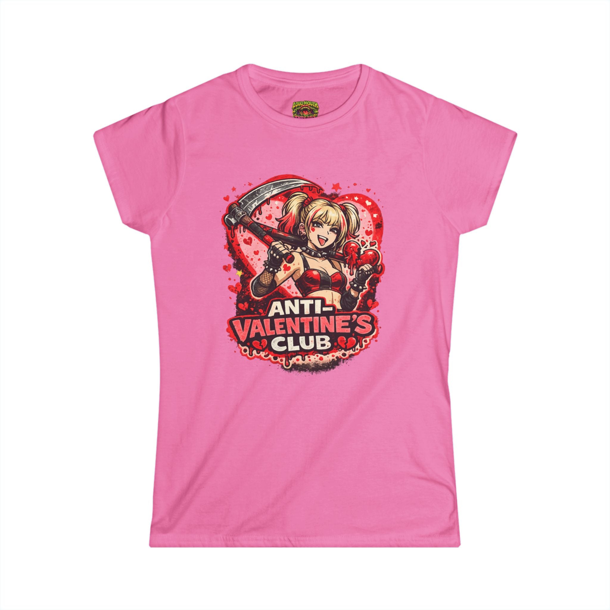 Anti-Valentine’s Club Tee — Women's Graphic Shirt (Heartbreaker Gothic Design)