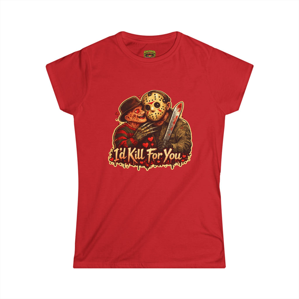 Horror Couple Tee — "I'd Kill For You" Graphic Women's Shirt