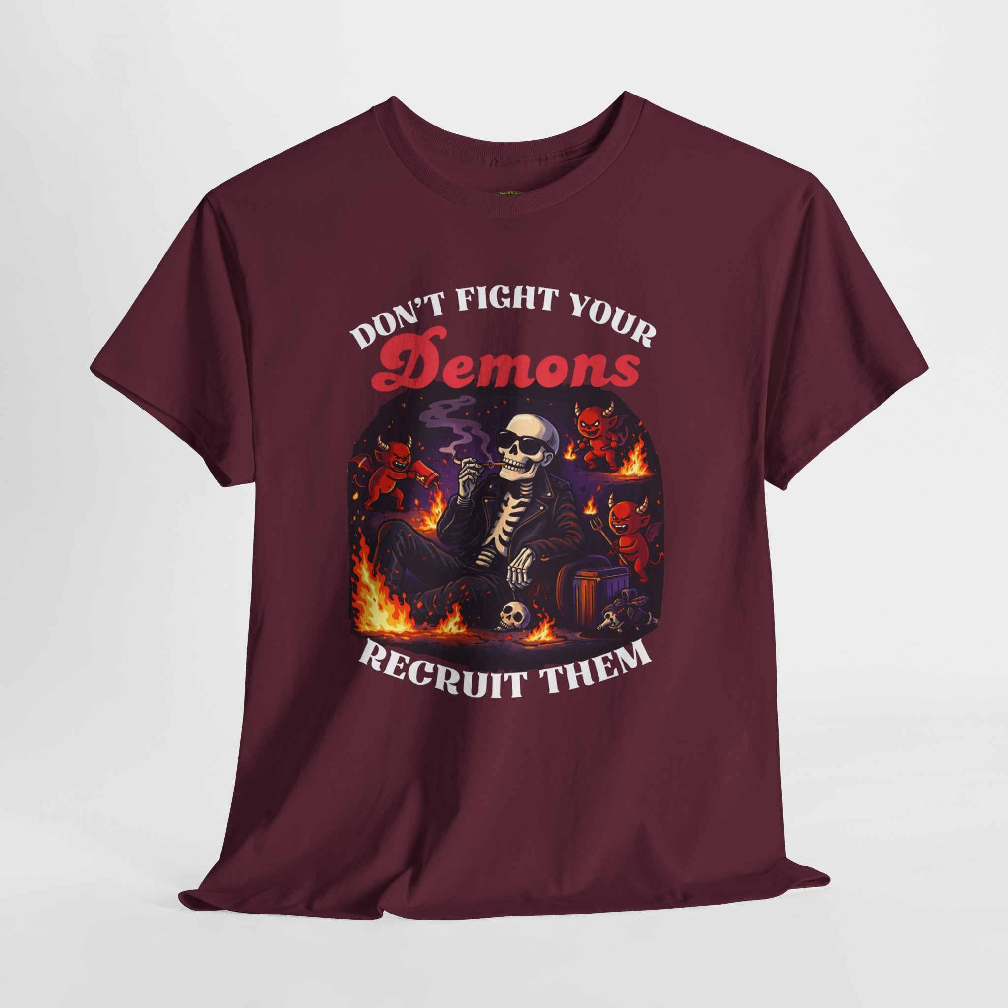 Don't Fight Your Demons Skeleton T-Shirt — Recruit Them Graphic Tee