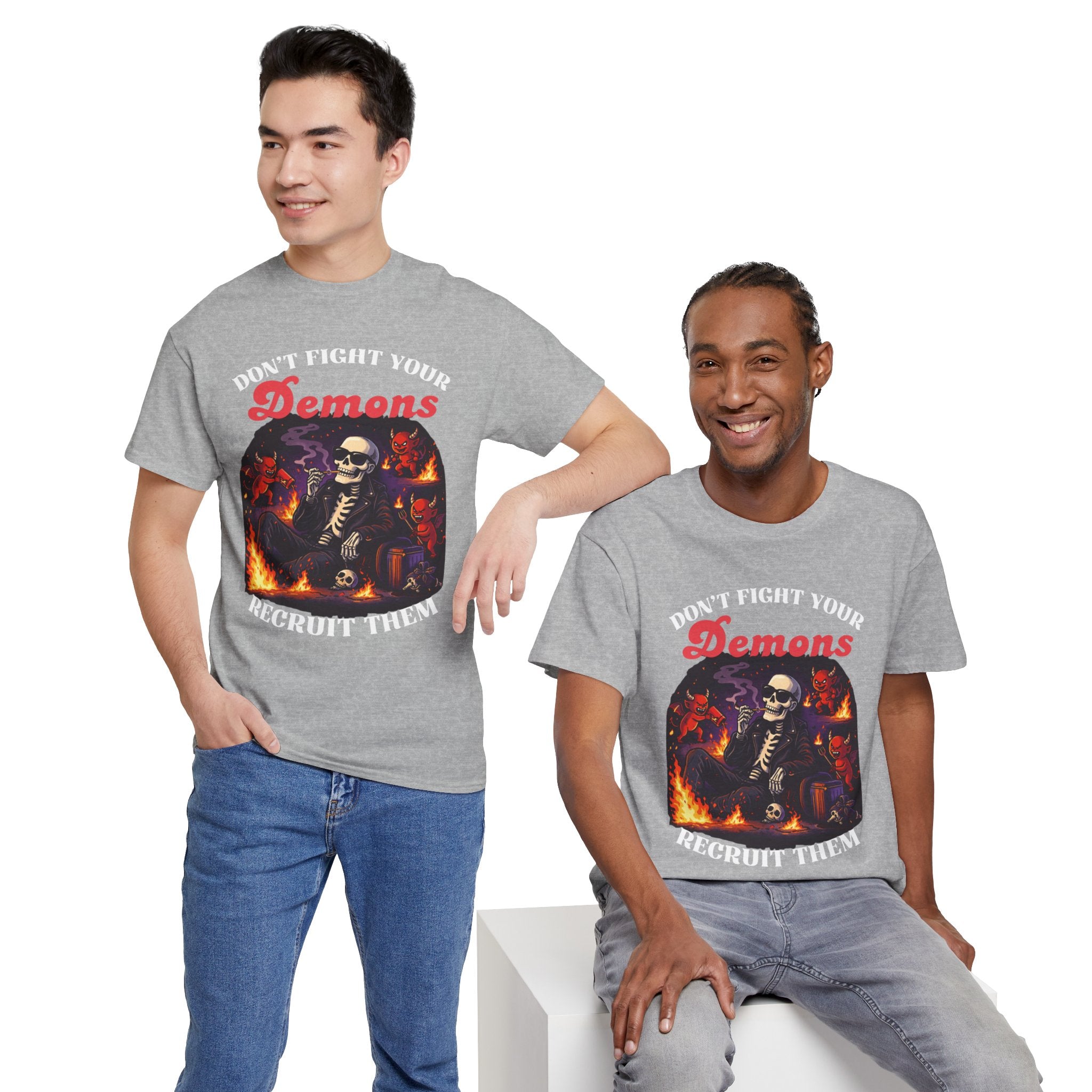 Don't Fight Your Demons Skeleton T-Shirt — Recruit Them Graphic Tee